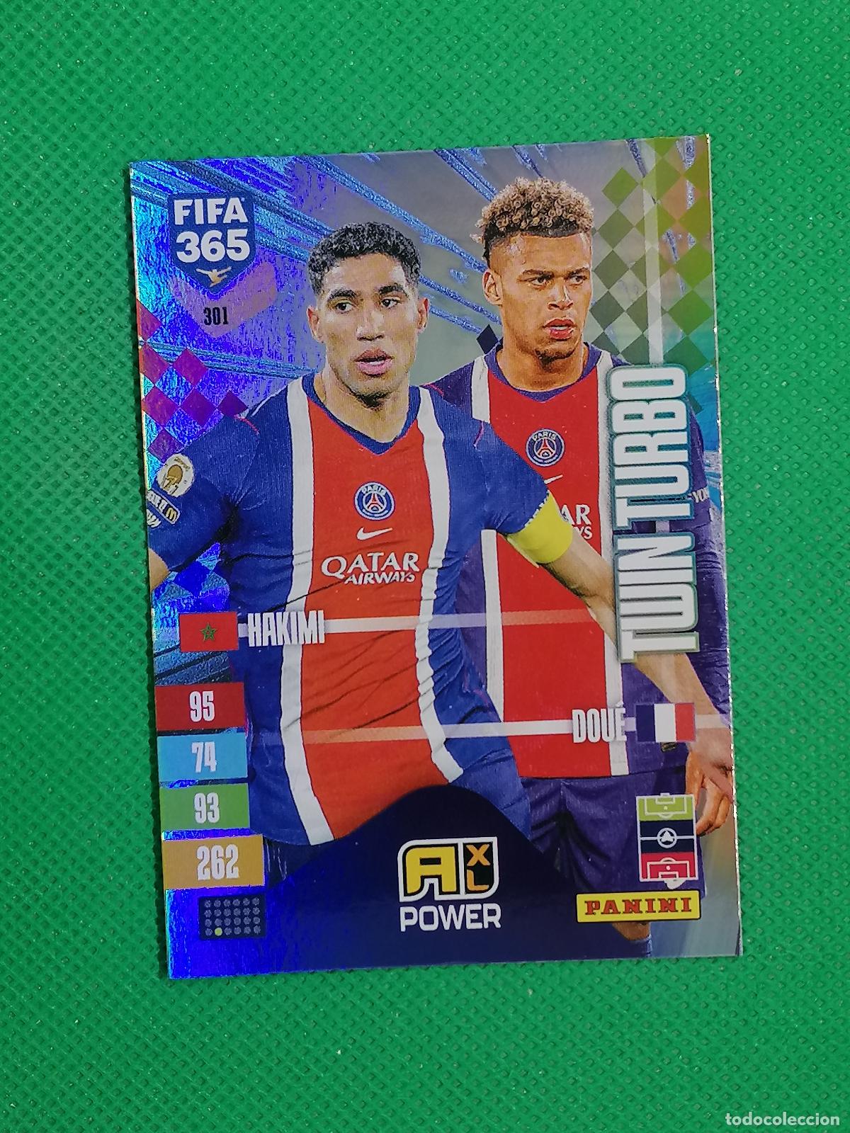 Cromos de f&uacute;tbol: 301 HAKIMI DOUE PARIS PSG TWIN TURBO ⚽ PANINI ADRENALYN XL FIFA 365 26 27 2026 2027 ⚽