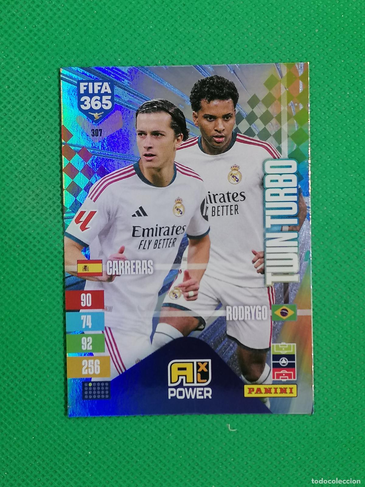 Cromos de f&uacute;tbol: 307 CARRERAS RODRYGO REAL MADRID TWIN TURBO ⚽ PANINI ADRENALYN XL FIFA 365 26 27 2026 2027 ⚽