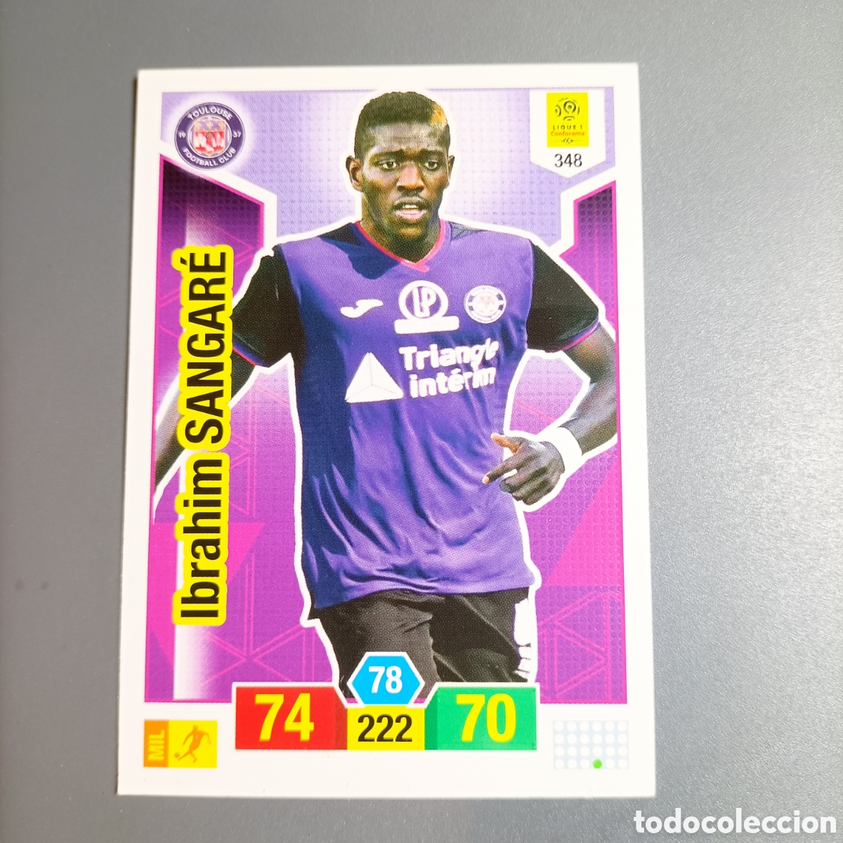 Cromos de f&uacute;tbol: Cromo Ibrahim Sangar&eacute; 348 - Panini Foot 2018/19 Adrenalyn XL (Toulouse FC)