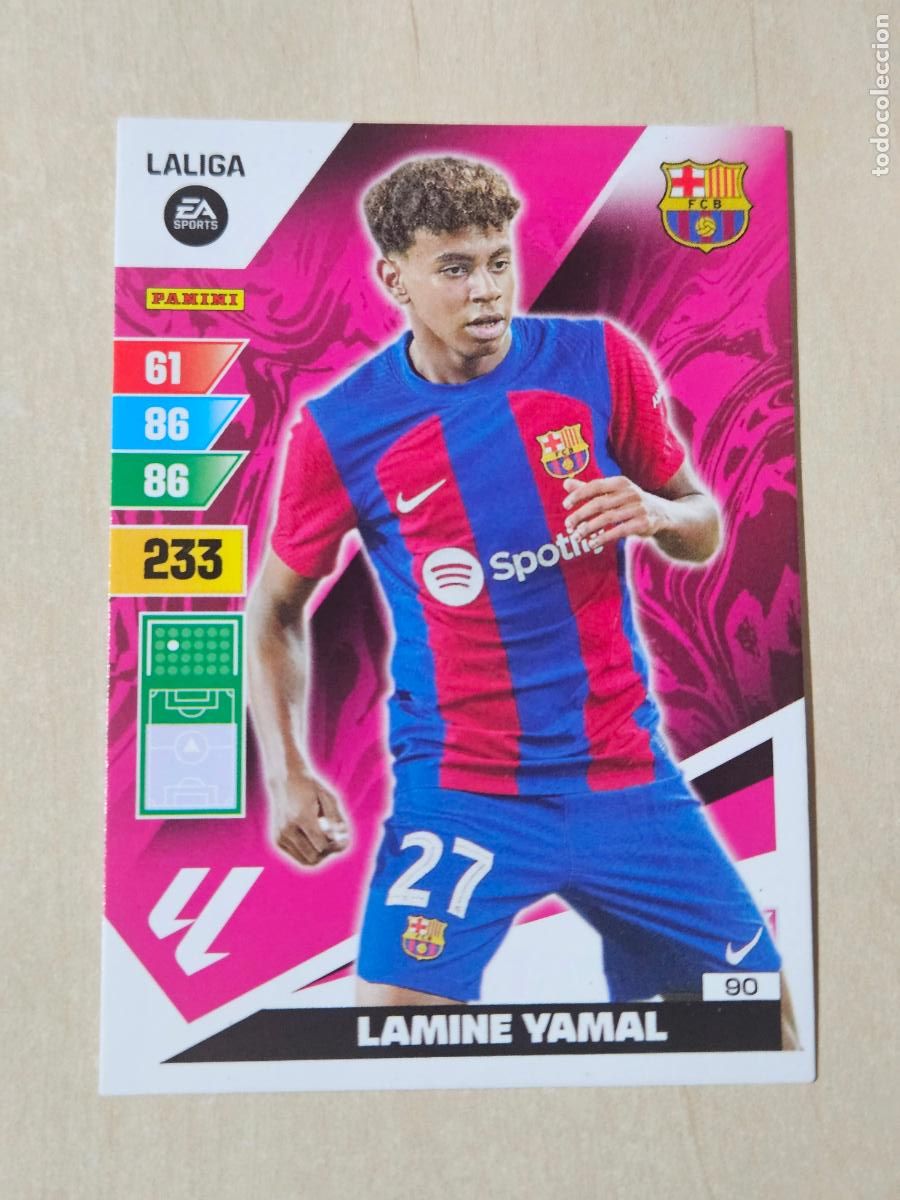 Cromos de f&uacute;tbol: FICHA N&ordm; 90 LAMINE YAMAL - ADRENALYN 23 24 - PANINI 2023 - 24 - CROMO - BARCELONA ROOKIE
