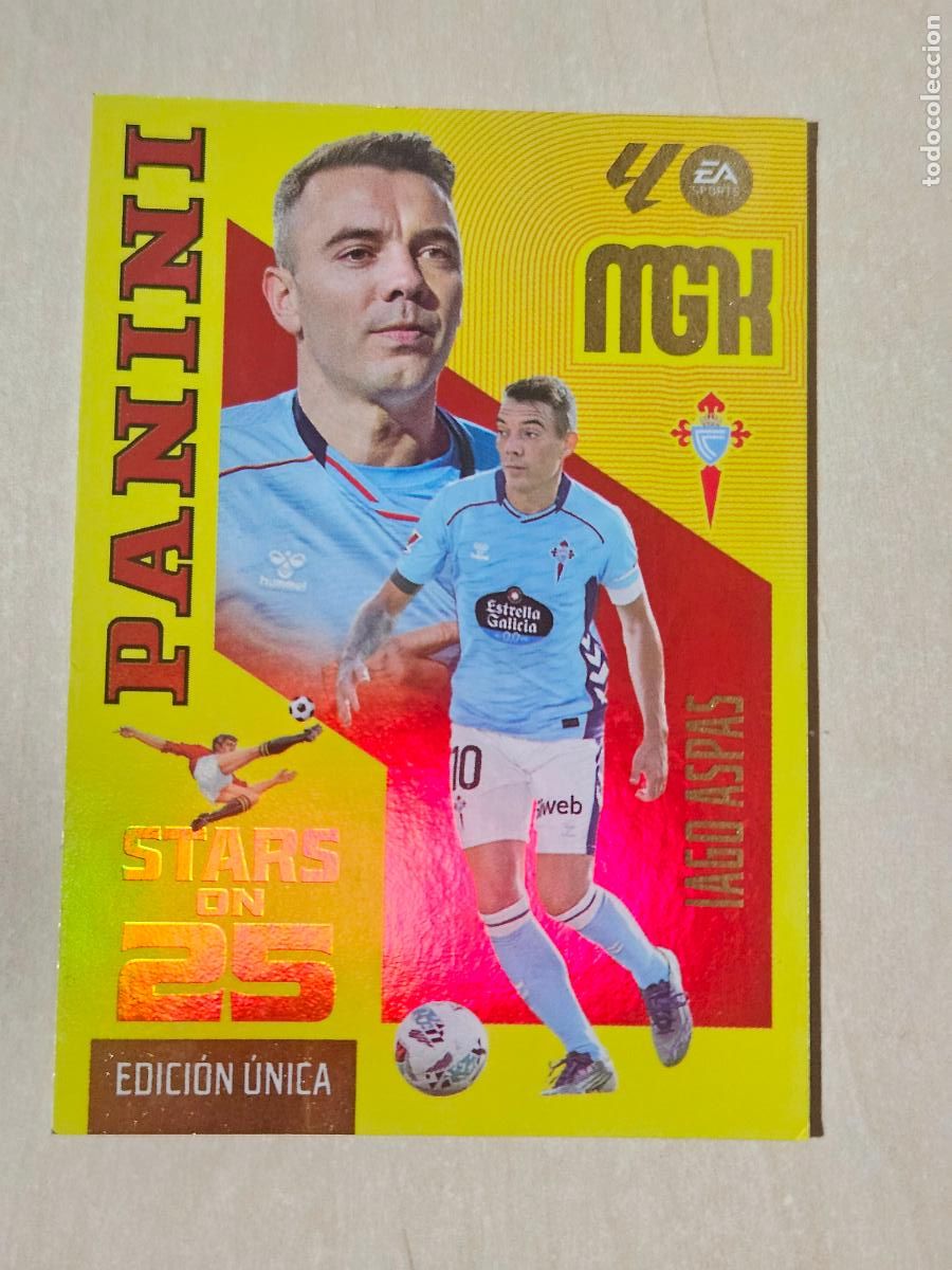 Cromos de f&uacute;tbol: MEGACRACKS 2026 2027 2026 27 STARS ON 25 EDICION UNICA 444 IAGO ASPAS - REAL CLUB CELTA