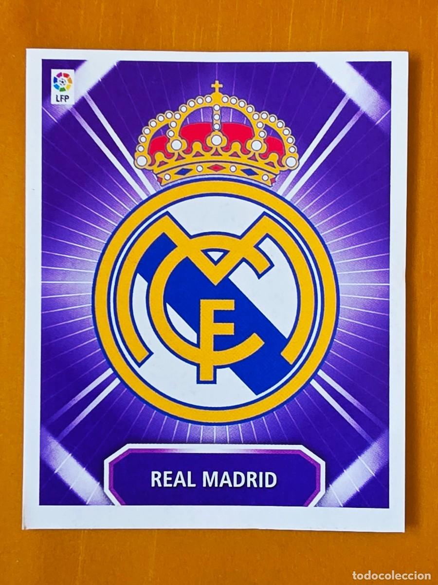 Cromos de f&uacute;tbol: Escudo Real Madrid, Panini Ediciones Liga Este 2008 2009 08 09, sin pegar