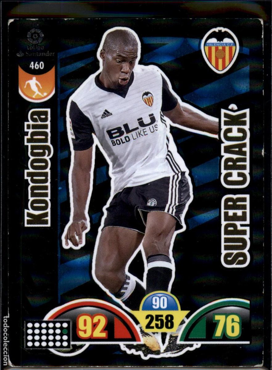 Cromos de f&uacute;tbol: Kondogbia Super Crack N&ordm; 460 Valencia CF LaLiga Santander Adrenalyn XL 2017 2018 Panini 17 18