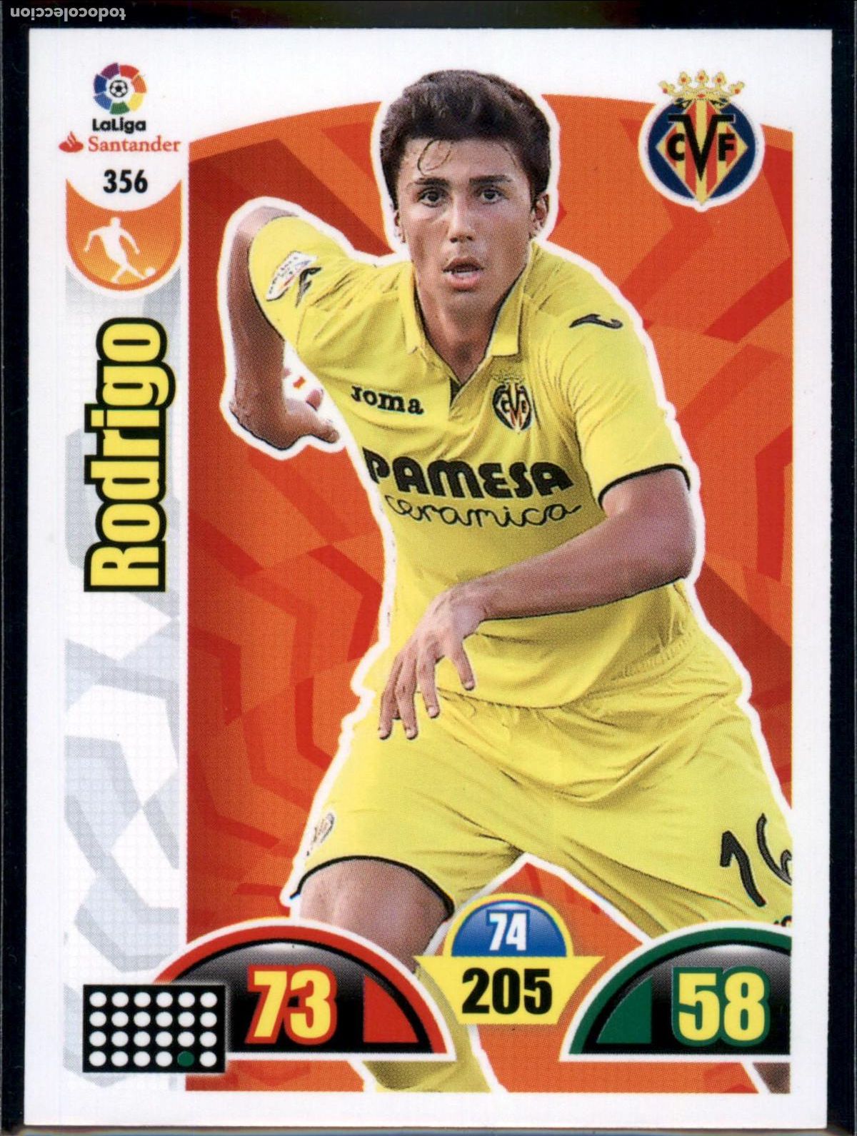 Fu&szlig;ball-Sticker: Rodrigo N&ordm; 356 Villarreal CF LaLiga Santander Adrenalyn XL 2017 2018 Panini 17 18