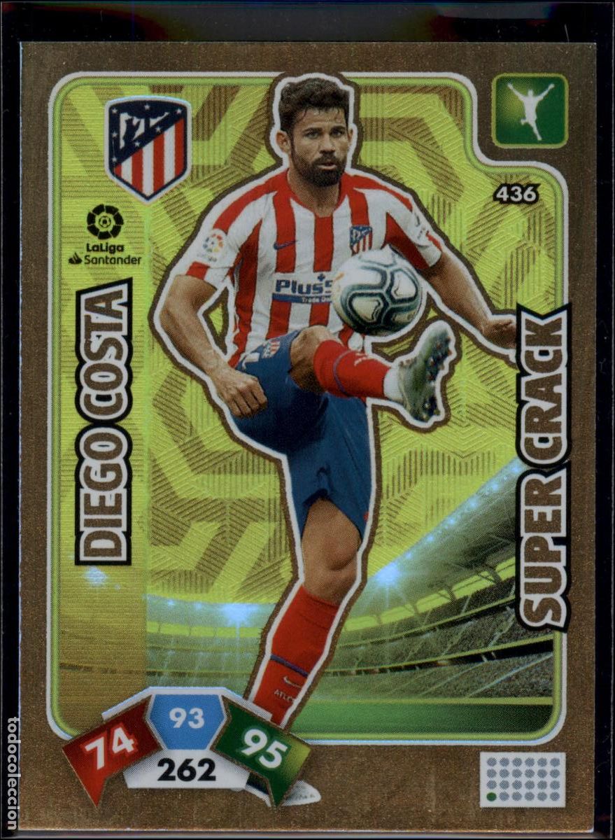 Cromos de f&uacute;tbol: Diego Costa Super Crack N&ordm; 434 Atl&eacute;tico de Madrid Liga Santander Adrenalyn XL 2019 2020 Panini 19 20