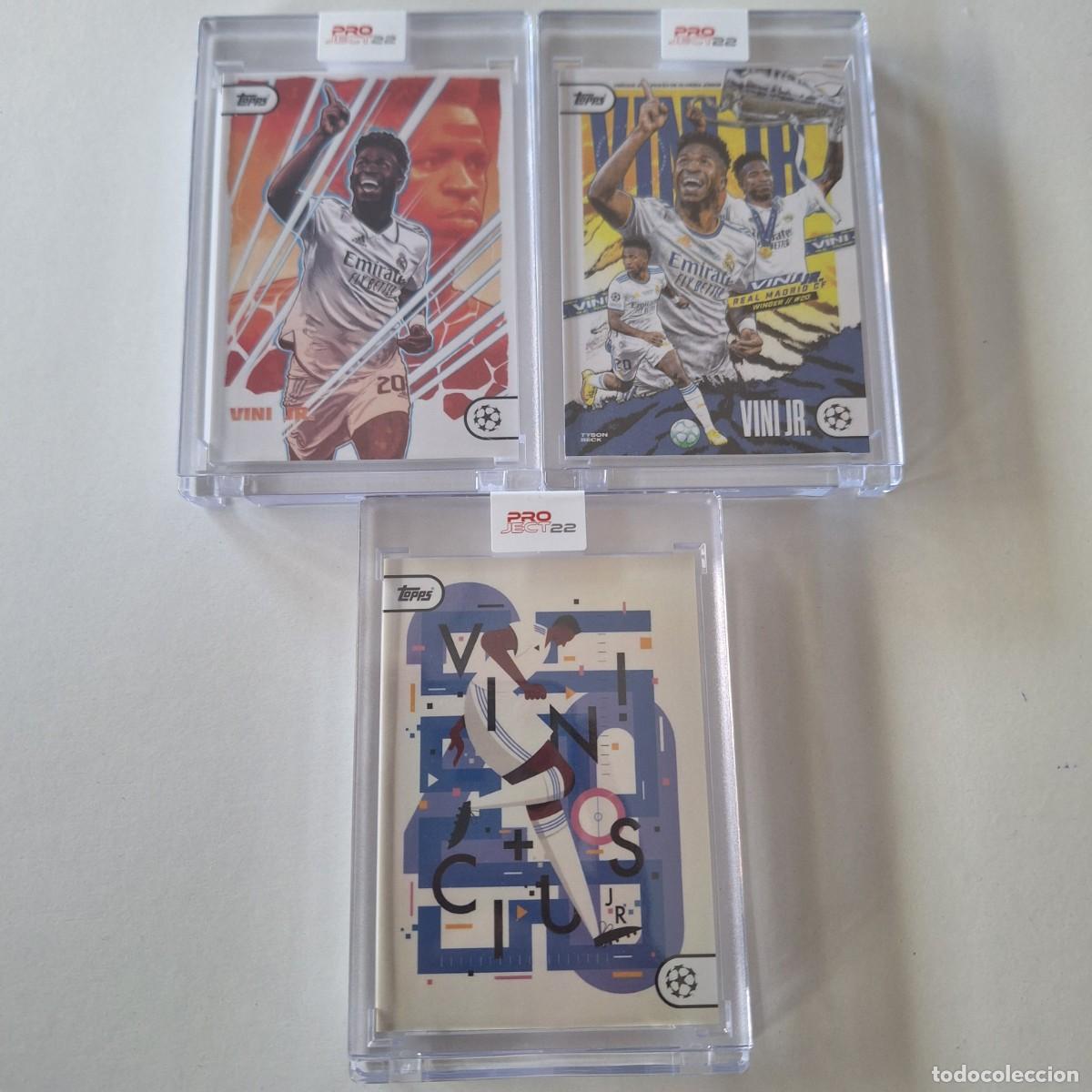 Cromos de f&uacute;tbol: LOTE 3 CARTAS TOPPS PROJECT22 / PROJECT 22 VINI JR / VINICIUS - REAL MADRID