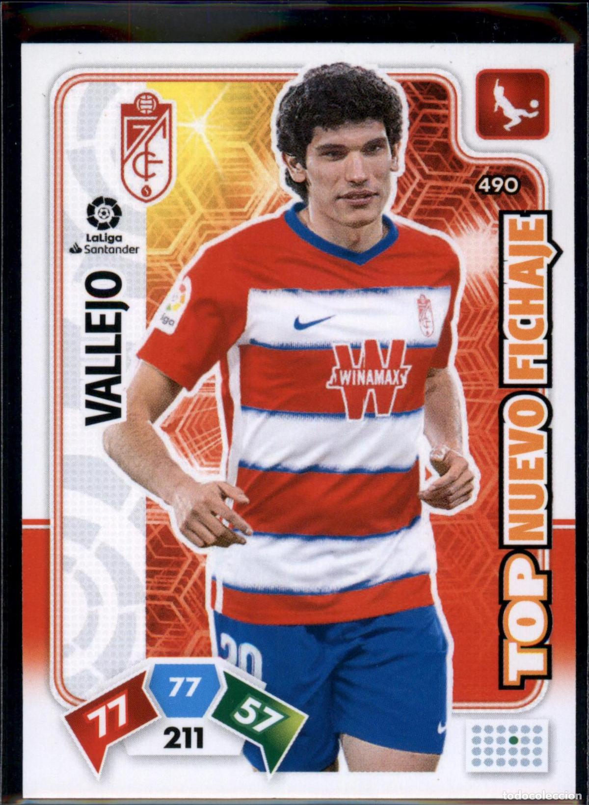 Cromos de f&uacute;tbol: Vallejo Top Nuevo Fichaje N&ordm; 490 Granada CF LaLiga Santander Adrenalyn XL 2019 2020 Panini 19 20