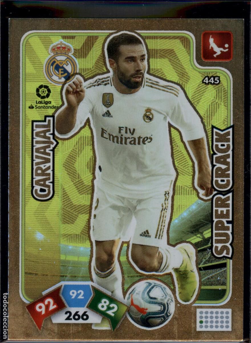 Cromos de f&uacute;tbol: Carvajal Super Crack N&ordm; 445 Real Madrid LaLiga Santander Adrenalyn XL 2019 2020 Panini 19 20