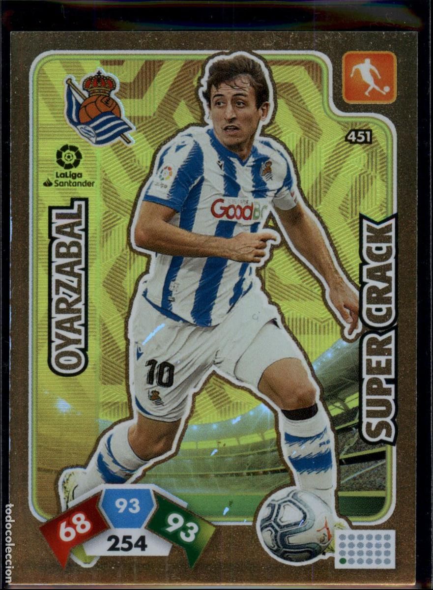 Cromos de f&uacute;tbol: Oyatzabal Super Crack N&ordm; 451 Real Sociedad LaLiga Santander Adrenalyn XL 2019 2020 Panini 19 20