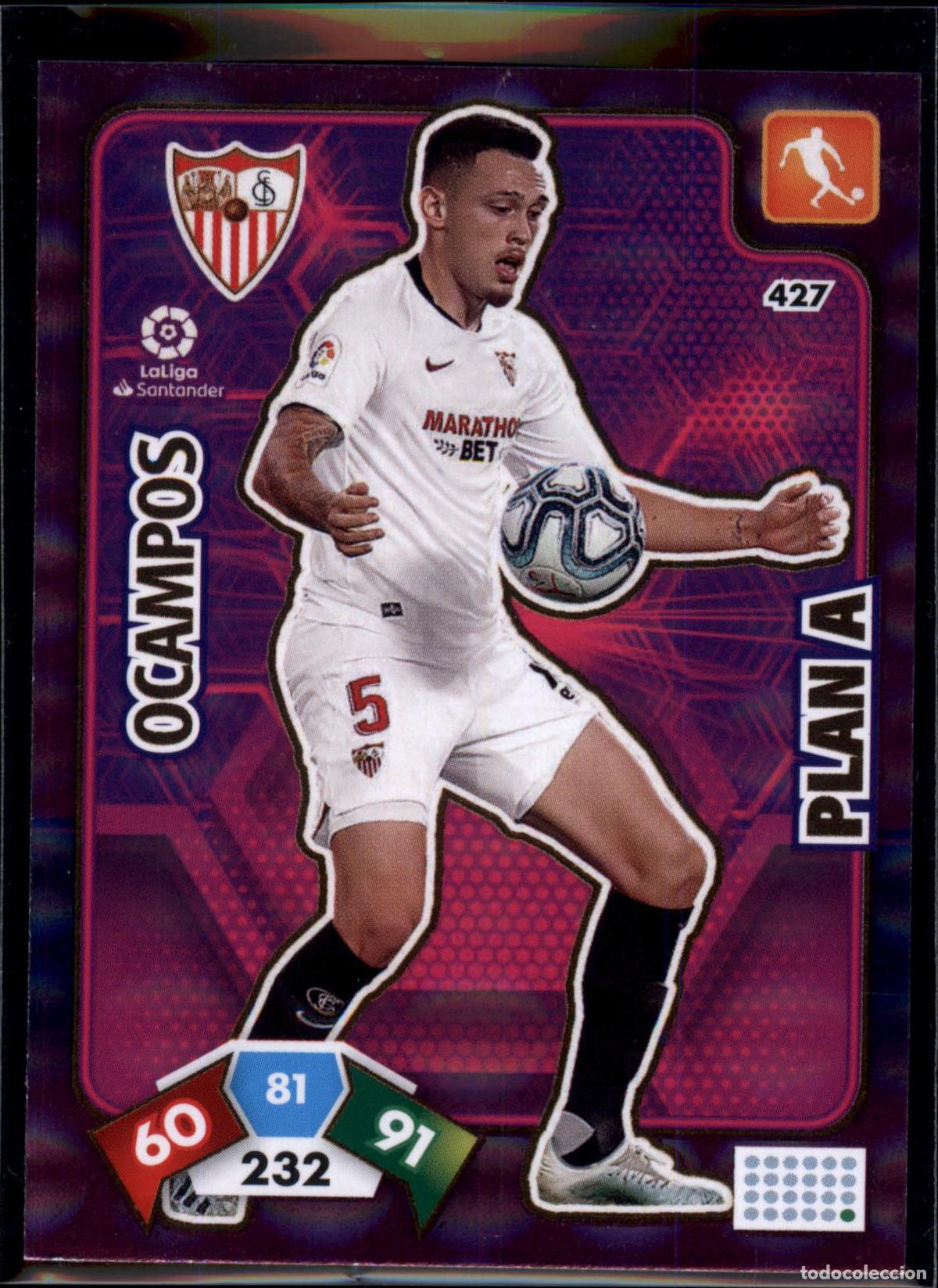 Cromos de f&uacute;tbol: Ocampos Plan A N&ordm; 427 Sevilla FC LaLiga Santander Adrenalyn XL 2019 2020 Panini 19 20
