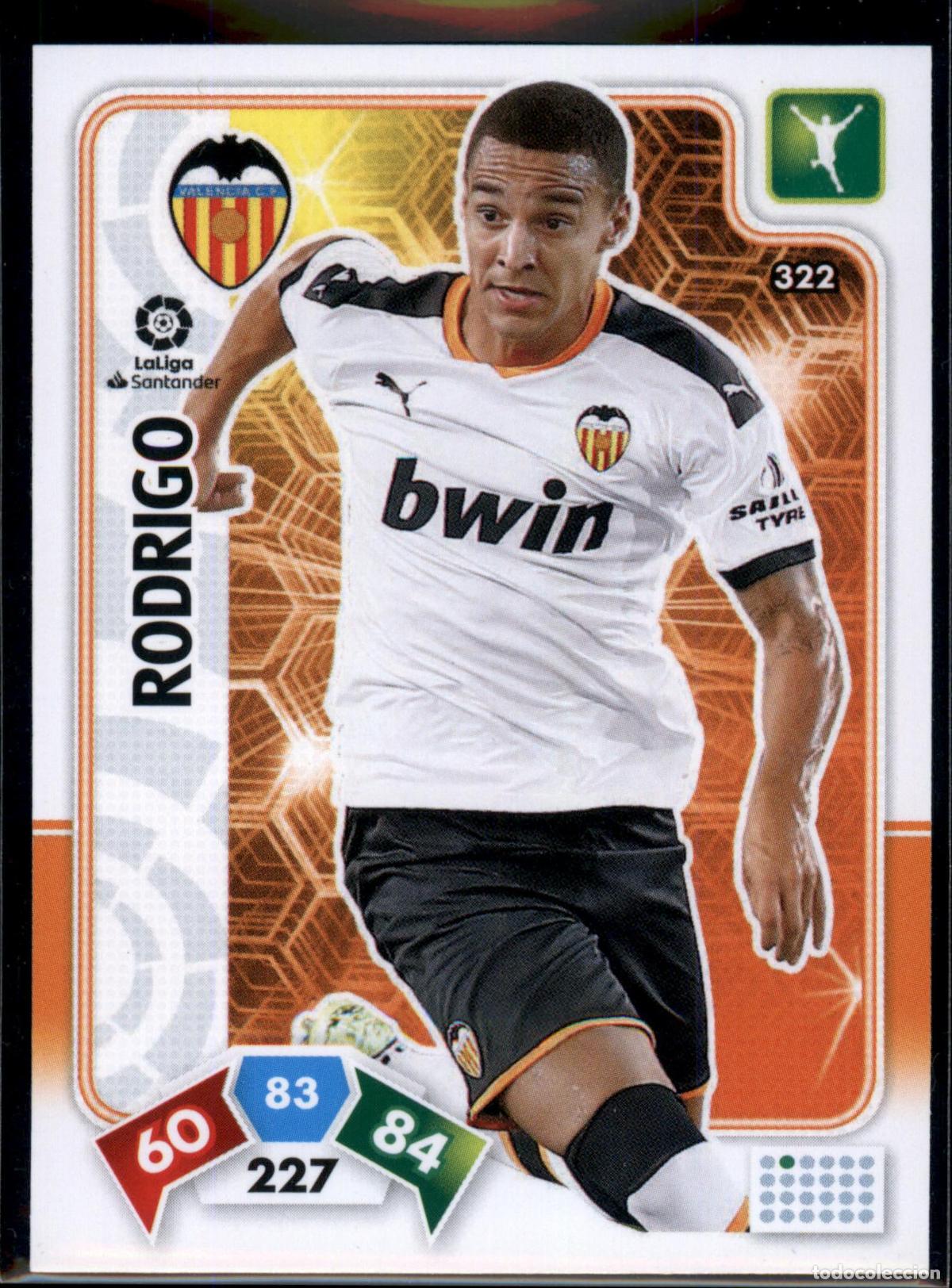 Cromos de f&uacute;tbol: Rodrigo N&ordm; 322 Valencia CF LaLiga Santander Adrenalyn XL 2019 2020 Panini 19 20