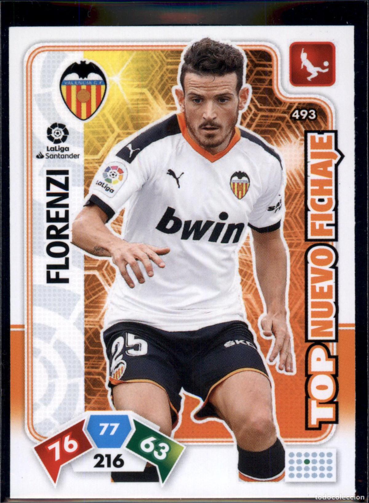 Football Stickers: Florenzi Top Nuevo Fichaje N&ordm; 493 Valencia CF LaLiga Santander Adrenalyn XL 2019 2020 Panini 19 20