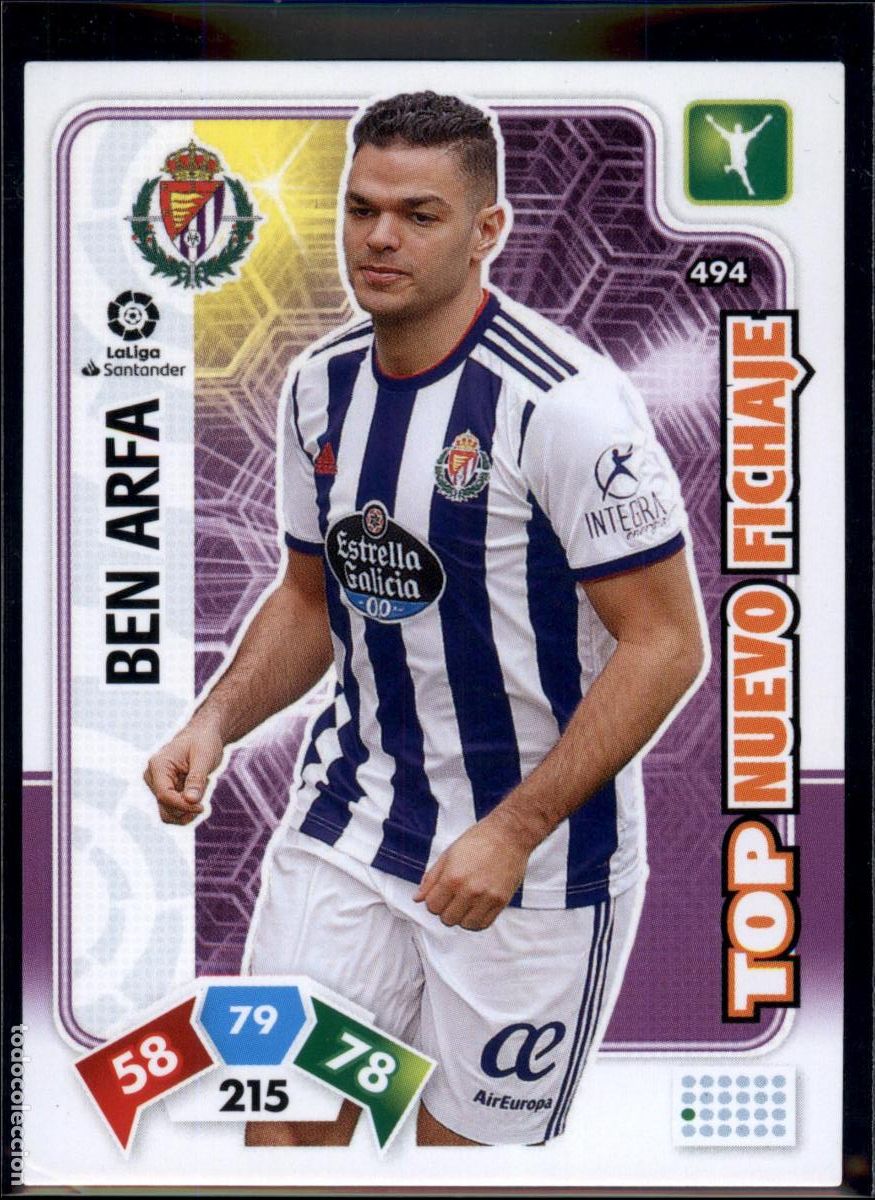 Fu&szlig;ball-Sticker: Ben Arfa Top Nuevo Fichaje N&ordm; 494 Real Valladolid Liga Santander Adrenalyn XL 2019 2020 Panini 19 20