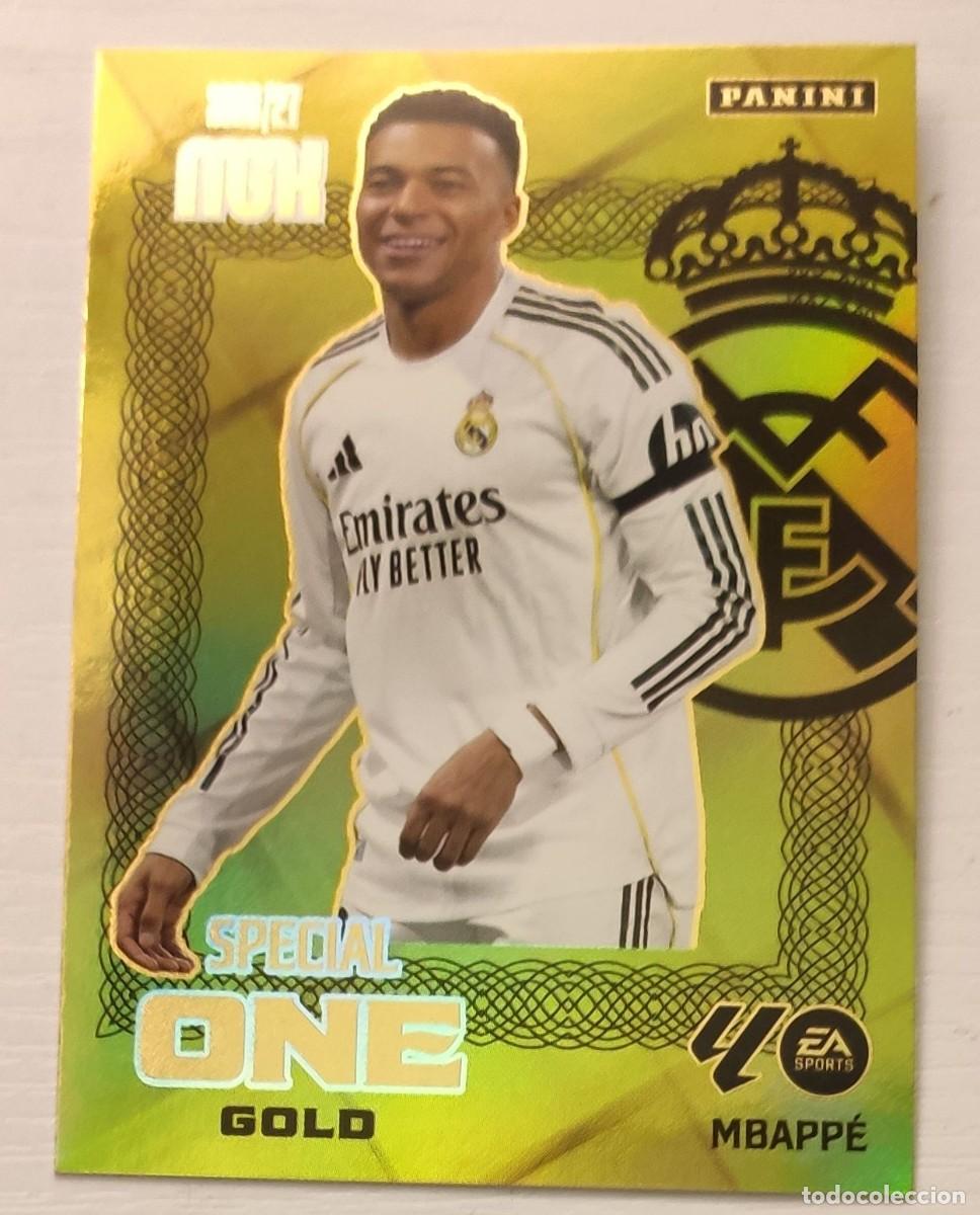 Cromos de f&uacute;tbol: Carta Special One Gold Mbapp&eacute; Madrid Panini Megacracks 2026-2027