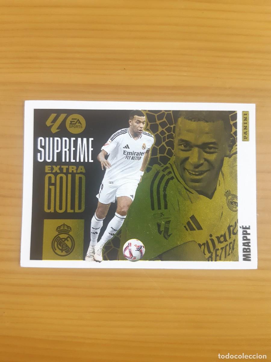Cromos de f&uacute;tbol: MBAPP&Eacute; REAL MADRID SUPREME EXTRA GOLD LIGA ESTE 25-26 2025 2026. Nunca pegado, sin pegar