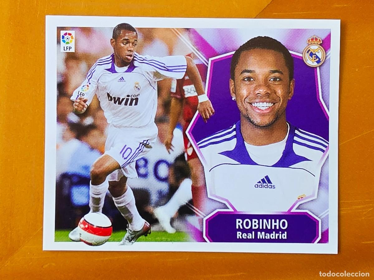Cromos de f&uacute;tbol: Robinho, Real Madrid, Panini Ediciones Liga Este 2008 2009 08 09, sin pegar