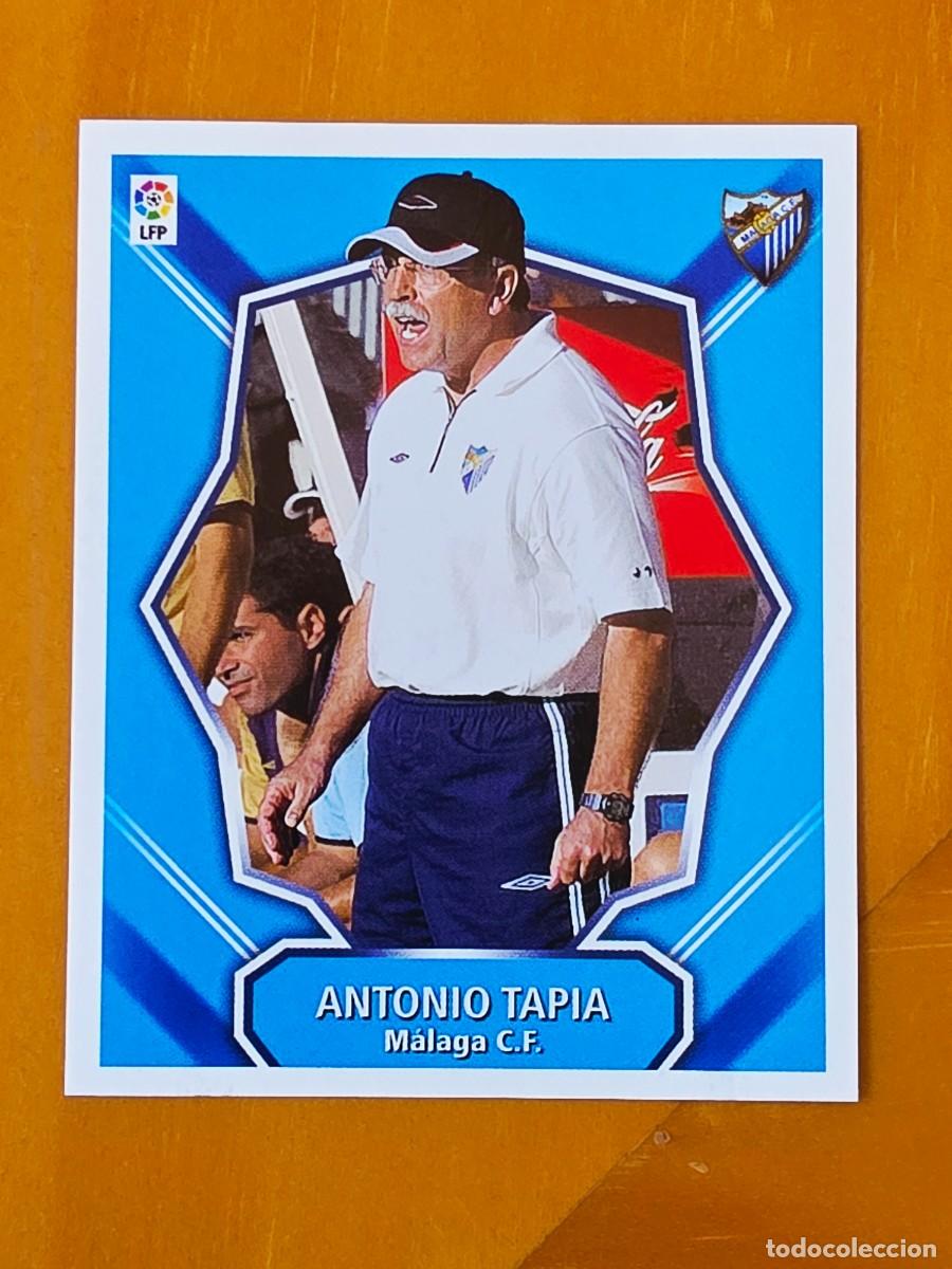 Cromos de f&uacute;tbol: Entrenador Antonio Tapia, M&aacute;laga CF, Panini Ediciones Liga Este 2008 2009 08 09, sin pegar