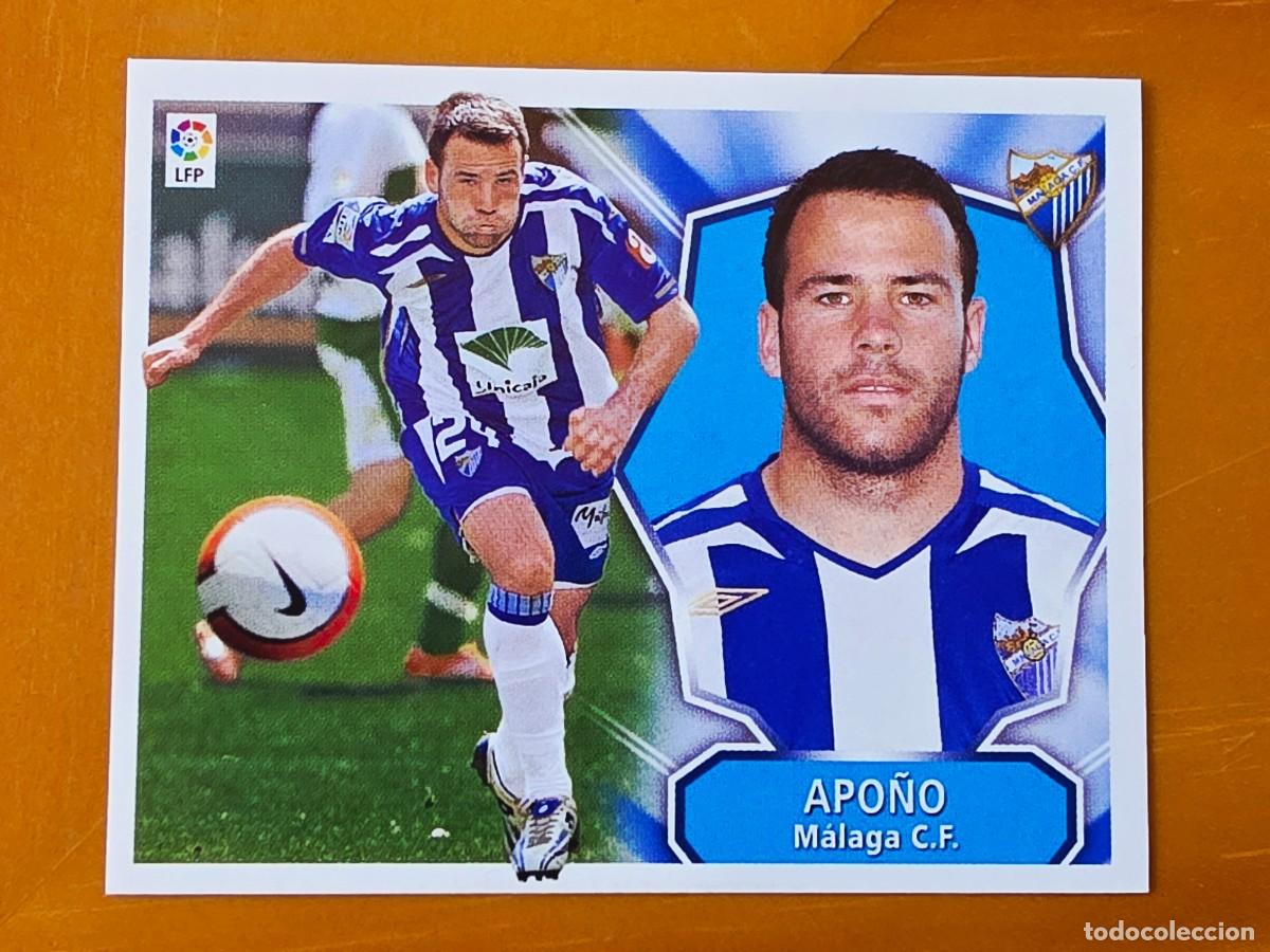 Cromos de f&uacute;tbol: Apo&ntilde;o, M&aacute;laga CF, Panini Ediciones Liga Este 2008 2009 08 09, sin pegar