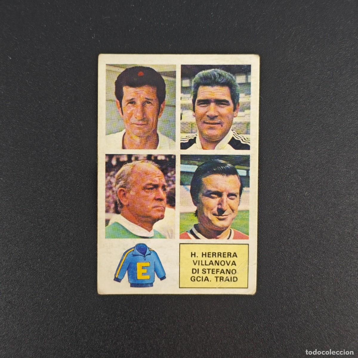Cromos de f&uacute;tbol: CROMO FUTBOL LIGA ESTE 82 83 NUNCA PEGADO ENTRENADORES HERRERA VILLANOVA DI STEFANO TRAID RA1026