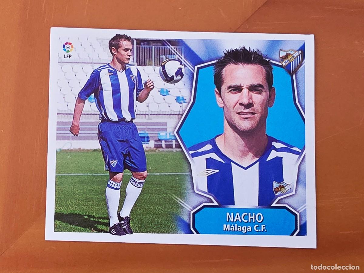 Cromos de f&uacute;tbol: Nacho P&eacute;rez, M&aacute;laga CF, Panini Ediciones Liga Este 2008 2009 08 09, sin pegar