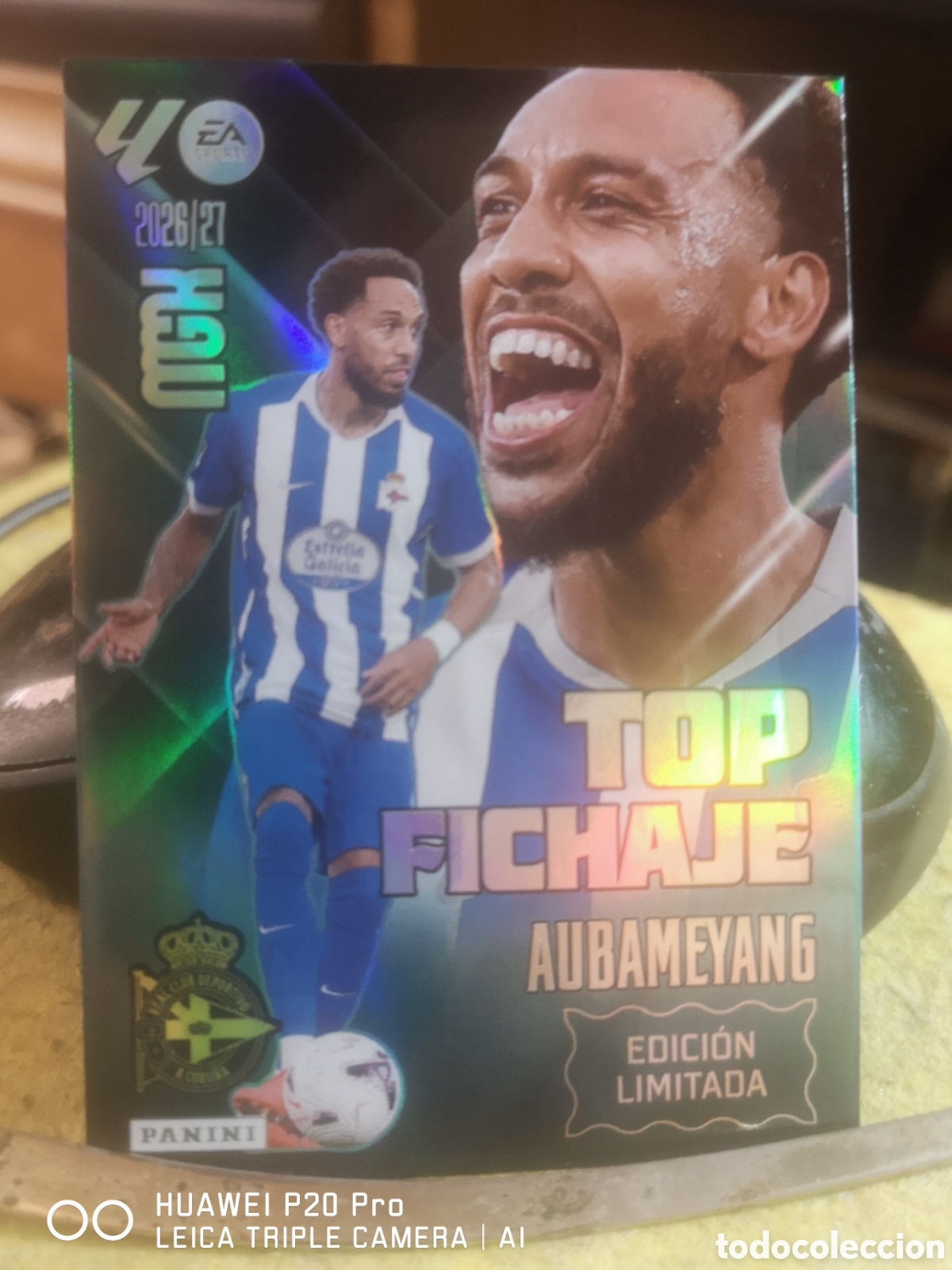 Cromos de f&uacute;tbol: EDICI&Oacute;N LIMITADA TOP FICHAJE AUBAMEYANG MEGACRACKS 2026 2027 DEPORTIVO