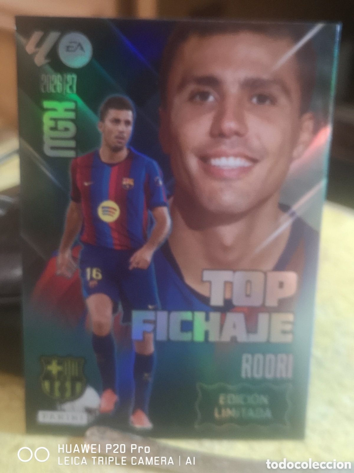 Cromos de f&uacute;tbol: EDICI&Oacute;N LIMITADA TOP FICHAJE RODRI MEGACRACKS 2026 2027 - BARCELONA