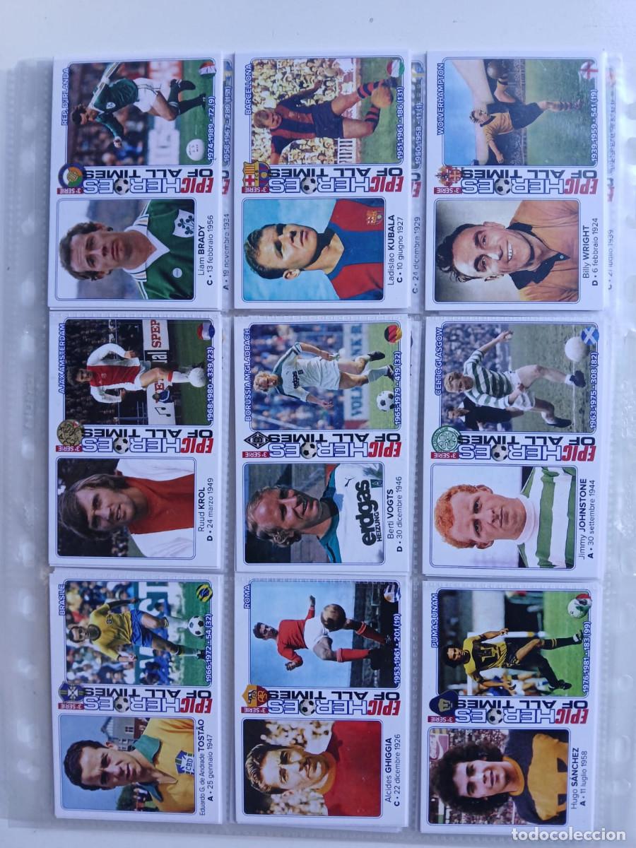 Fu&szlig;ball-Sticker: EPIC HEROES OF ALL TIME Tercera Serie. 50 Fichas Trading Card de grandes jugadores. Baggio-Laudrup-