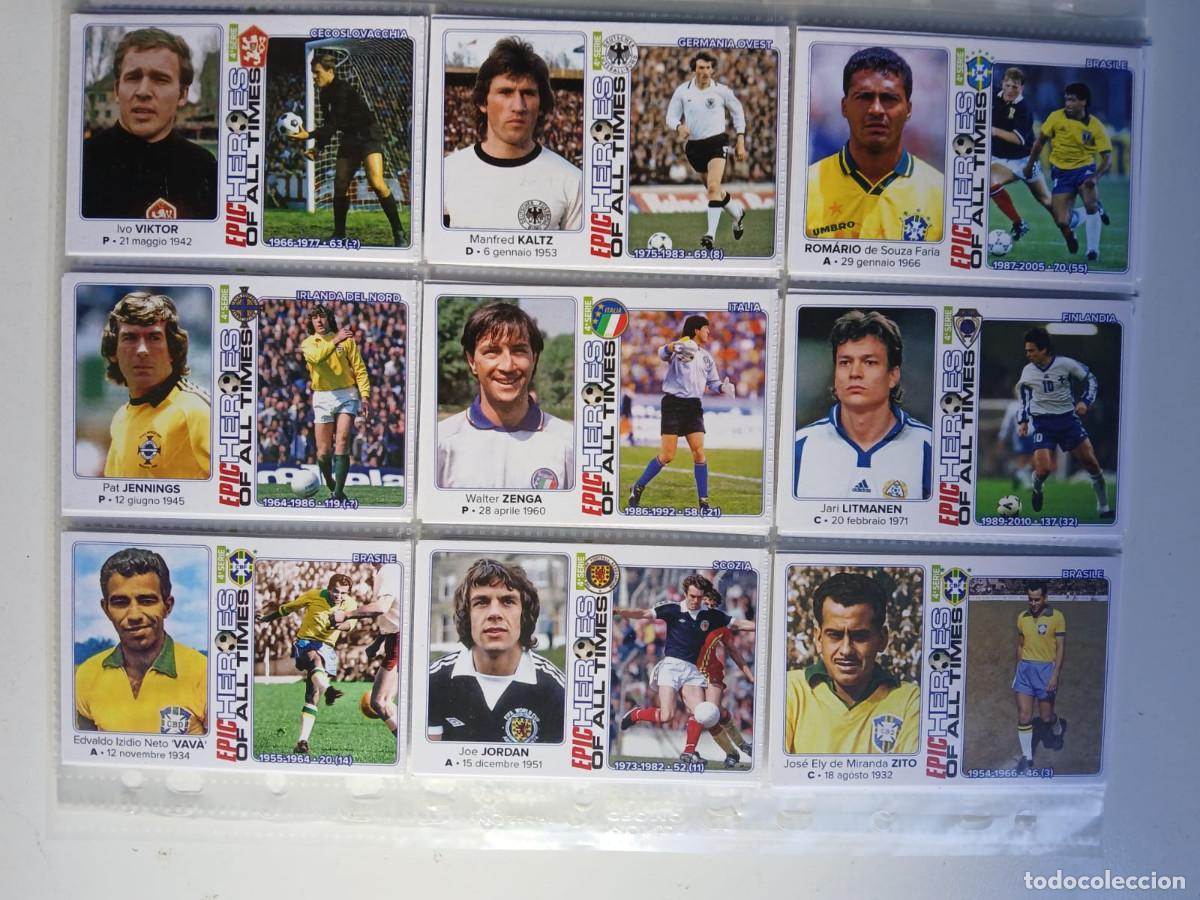 Cartes &agrave; collectionner de Football: EPIC HEROES OF ALL TIME Cuarta Serie. 50 Fichas Trading Card de grandes jugadores. Czibor-Romario-Z