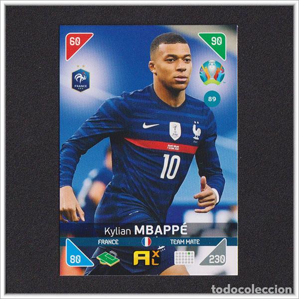 Fu&szlig;ball-Sticker: ADRENALYN XL UEFA EURO 2020 PANINI KYLIAN MBAPPE N&ordm; 89 FRANCIA FRANCE CARD ALBUM EUROCOPA 2021