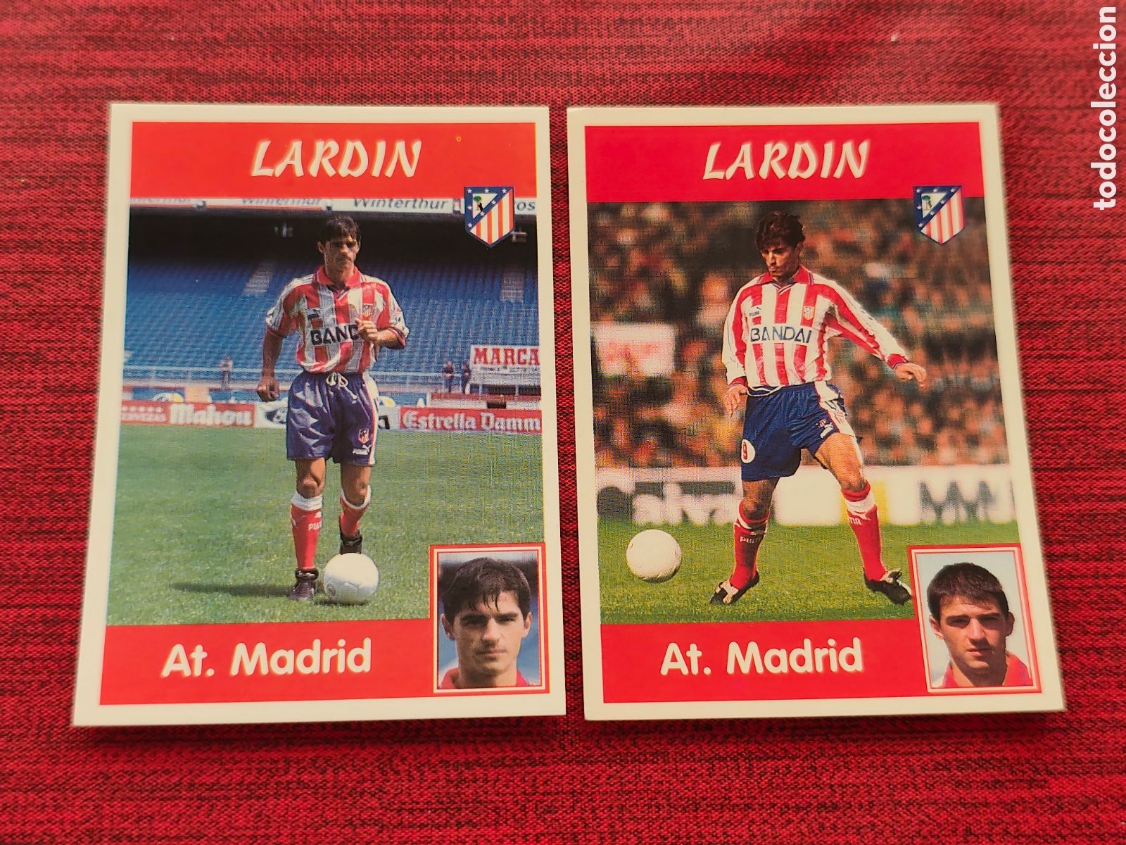 Football Stickers: DOBLE IMAGEN 78 LARDIN ATL&Eacute;TICO MADRID PANINI LIGA 1997 1998