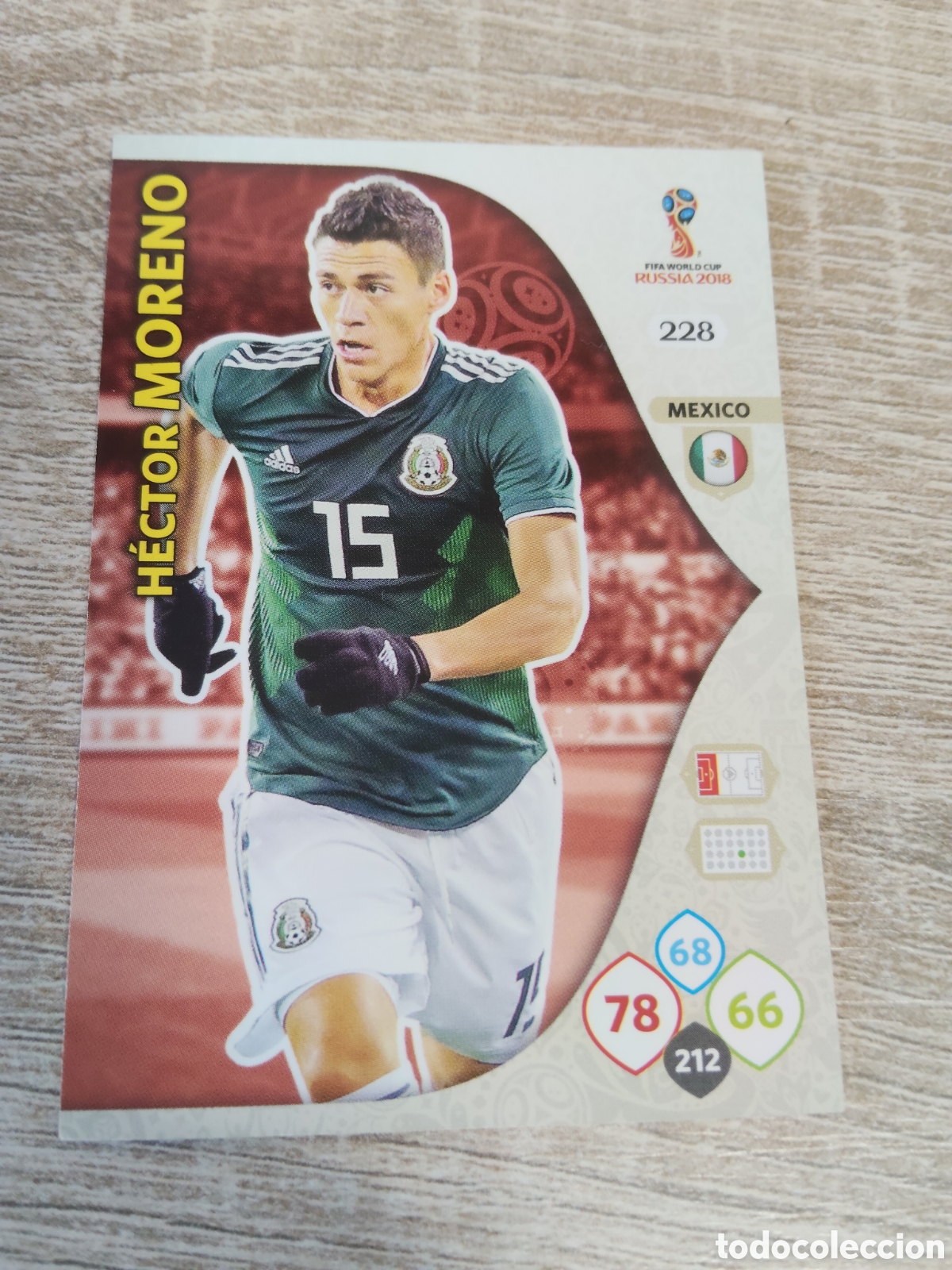 Cromos de f&uacute;tbol: Panini Adrenalyn mundial Rusia 2018 228 H&eacute;ctor Moreno M&eacute;xico