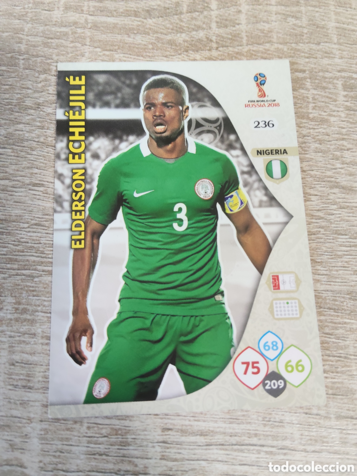 Cromos de f&uacute;tbol: Panini Adrenalyn mundial Rusia 2018 236 Elderson Echiejile Nigeria