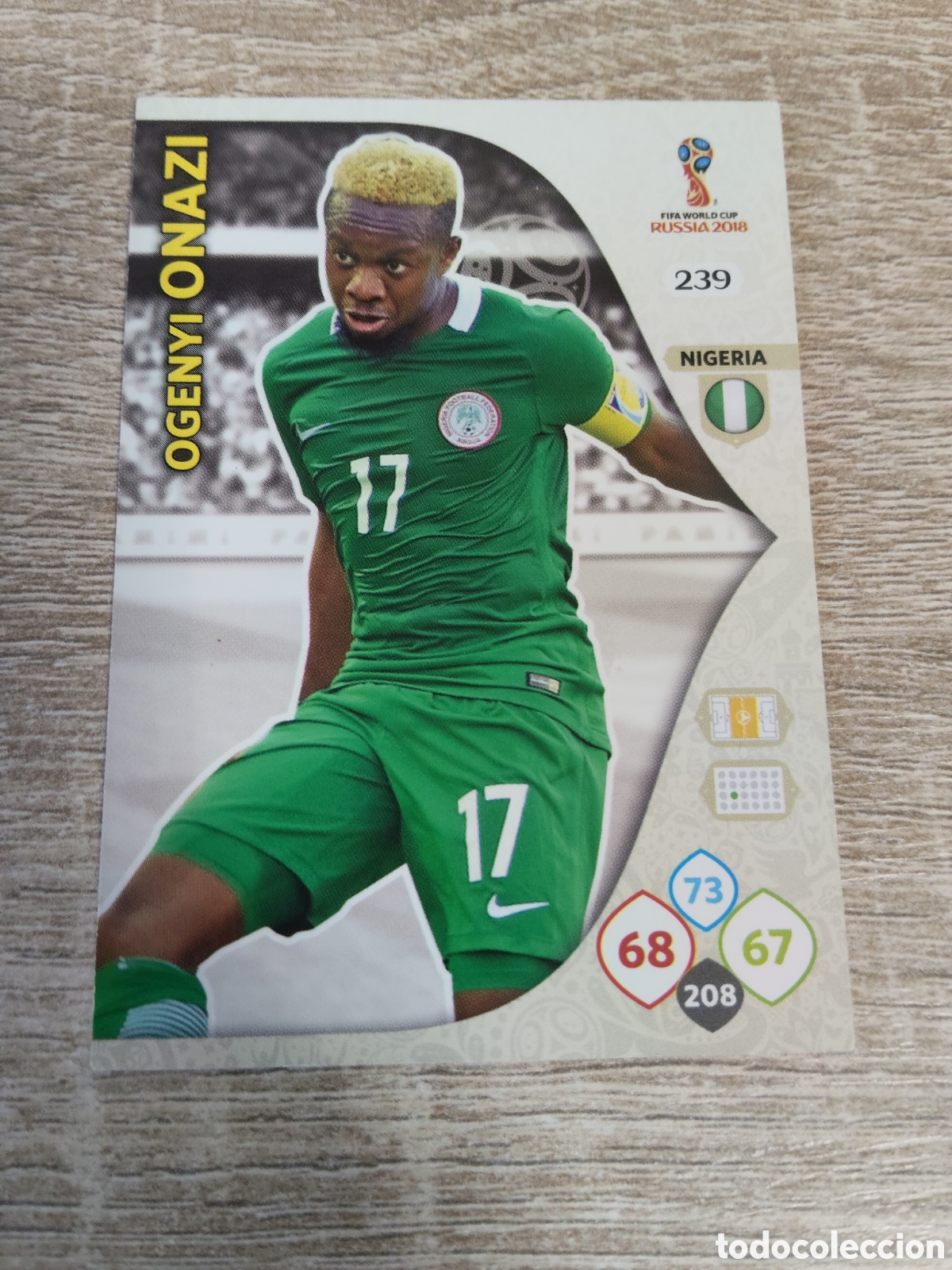 Cromos de f&uacute;tbol: Panini Adrenalyn mundial Rusia 2018 239 Oyengi Onazi Nigeria