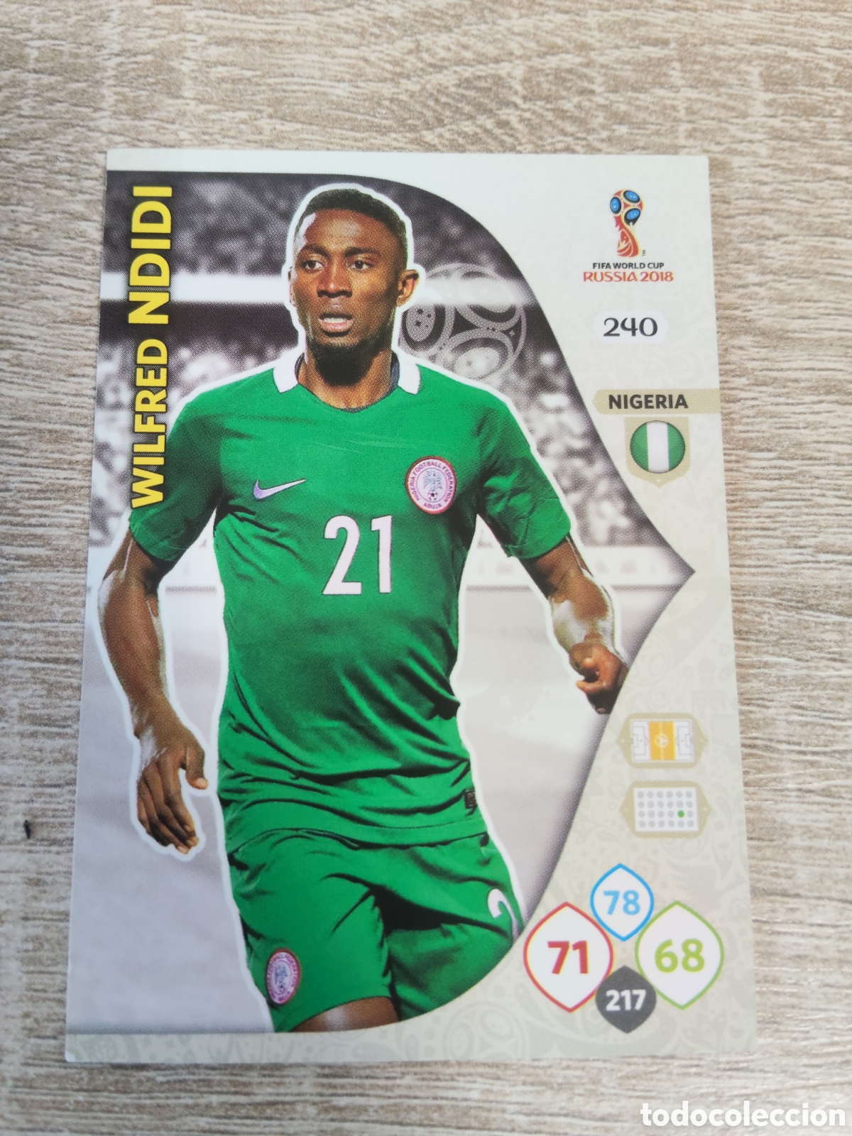 Cromos de f&uacute;tbol: Panini Adrenalyn mundial Rusia 2018 240 Wilfred Ndidi Nigeria