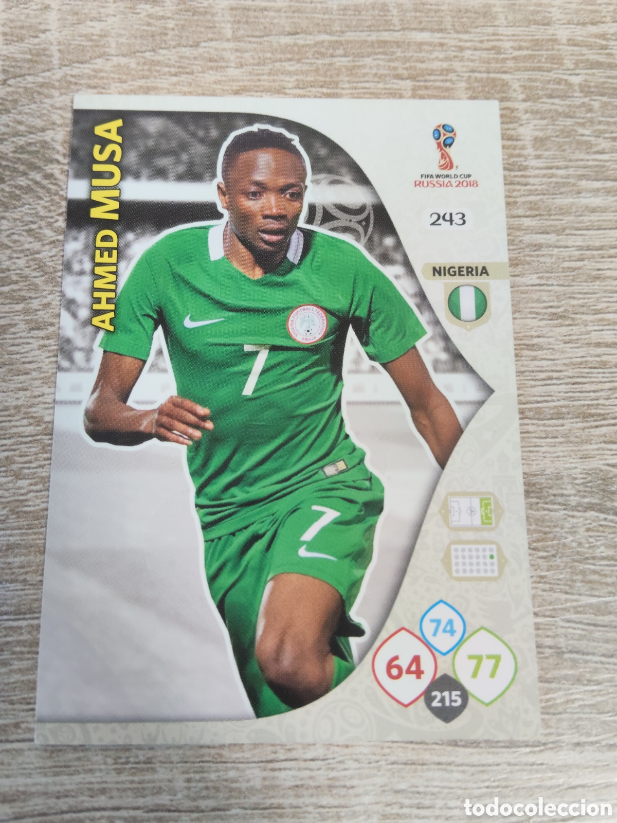 Cromos de f&uacute;tbol: Panini Adrenalyn mundial Rusia 2018 243 Ahmed Musa Nigeria