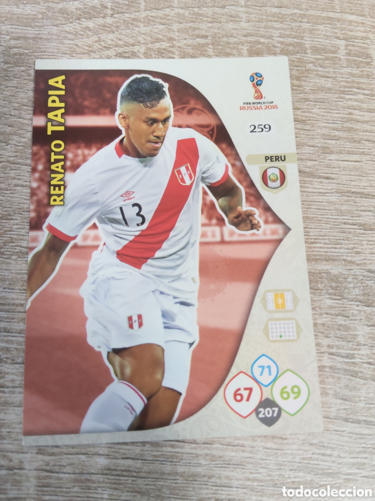 Cromos de f&uacute;tbol: Panini Adrenalyn mundial Rusia 2018 259 Renato Tapia Per&uacute;