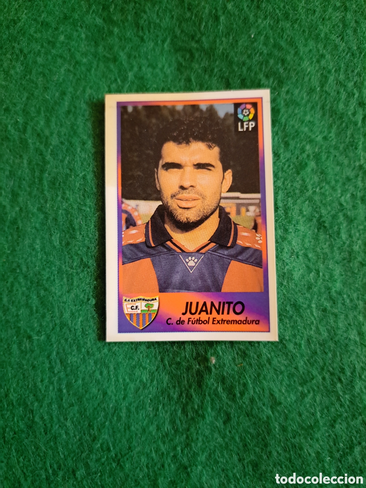 Fu&szlig;ball-Sticker: Juanito. N&deg;94. Extremadura. Bollycao Liga 96-97. Sigue la Liga.