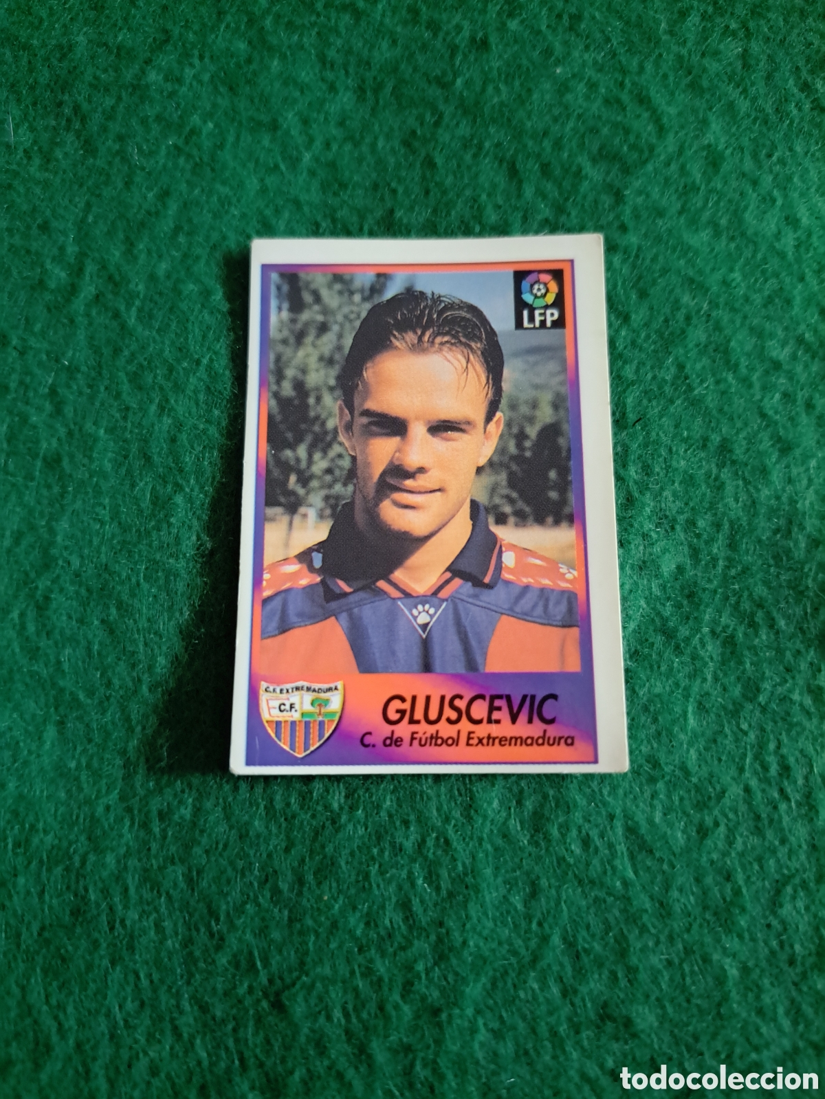 Football Stickers: Gluscevic. N&deg;102. Extremadura. Bollycao Liga 96-97. Sigue la Liga