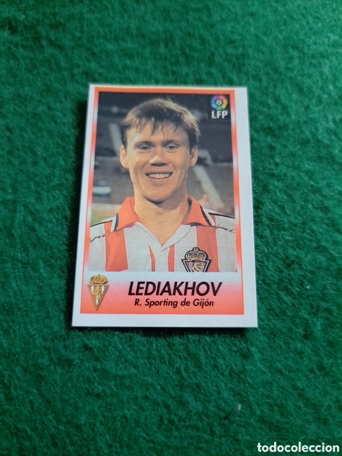 Cromos de f&uacute;tbol: Lediakhov. N&deg;112. Sporting de Gij&oacute;n. Bollycao Liga 96-97. Sigue la Liga