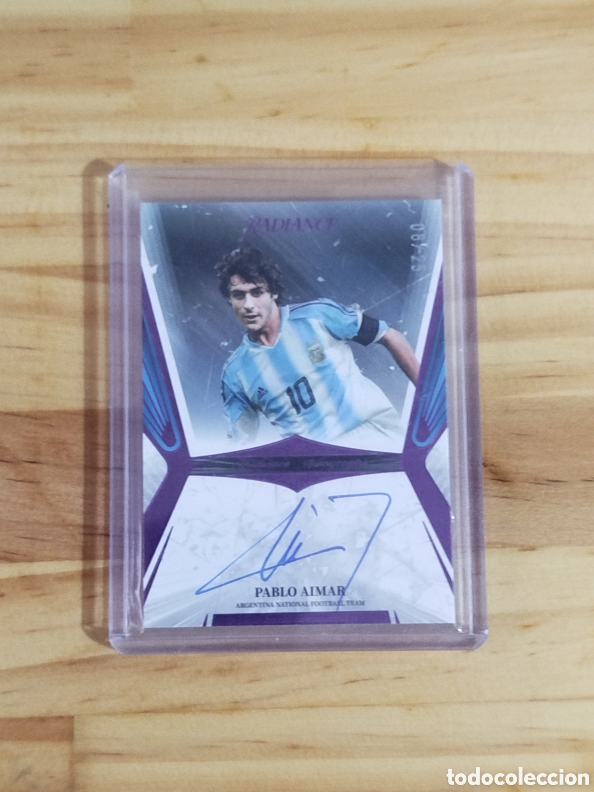 Cromos de f&uacute;tbol: Carta Autografiada Pablo Aimar /25