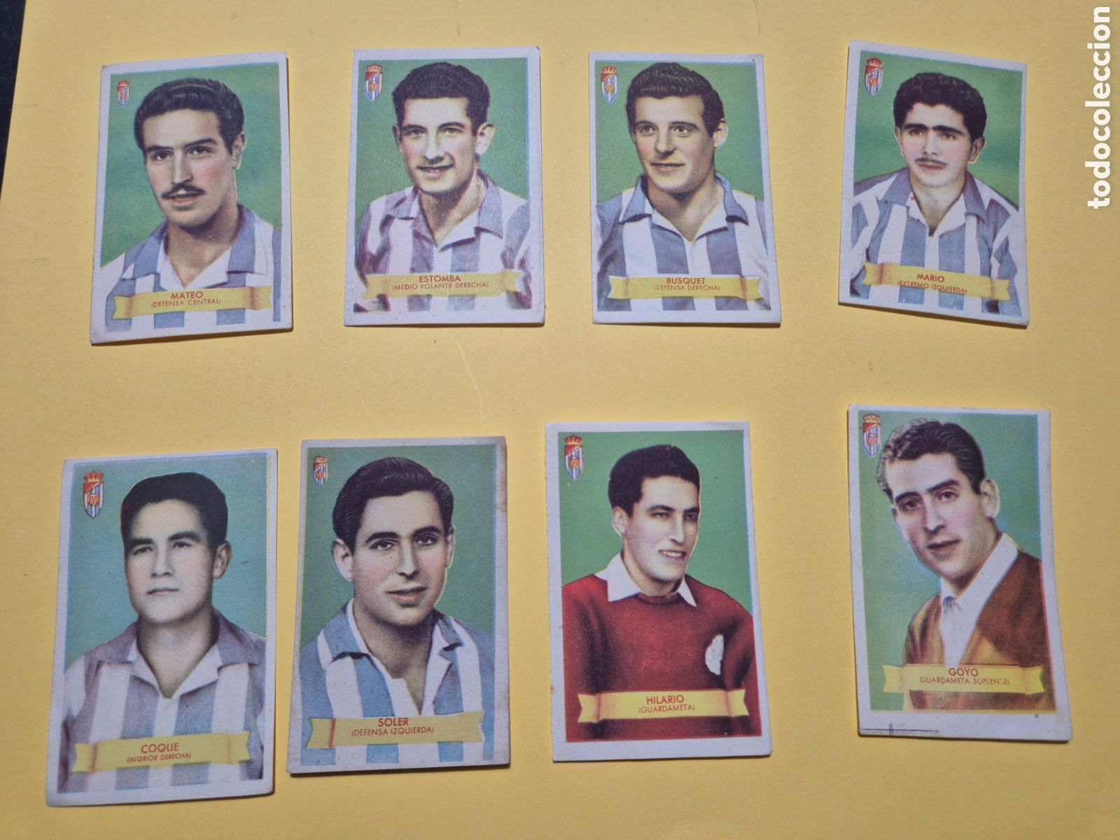 Figurine di Calcio: VALLADOLID 8 CROMOS MATEO ESTOMBA BUSQUET MARIO COQUE SOLER HILARIO GOYO CAMPEONES 1949 BRUGUERA