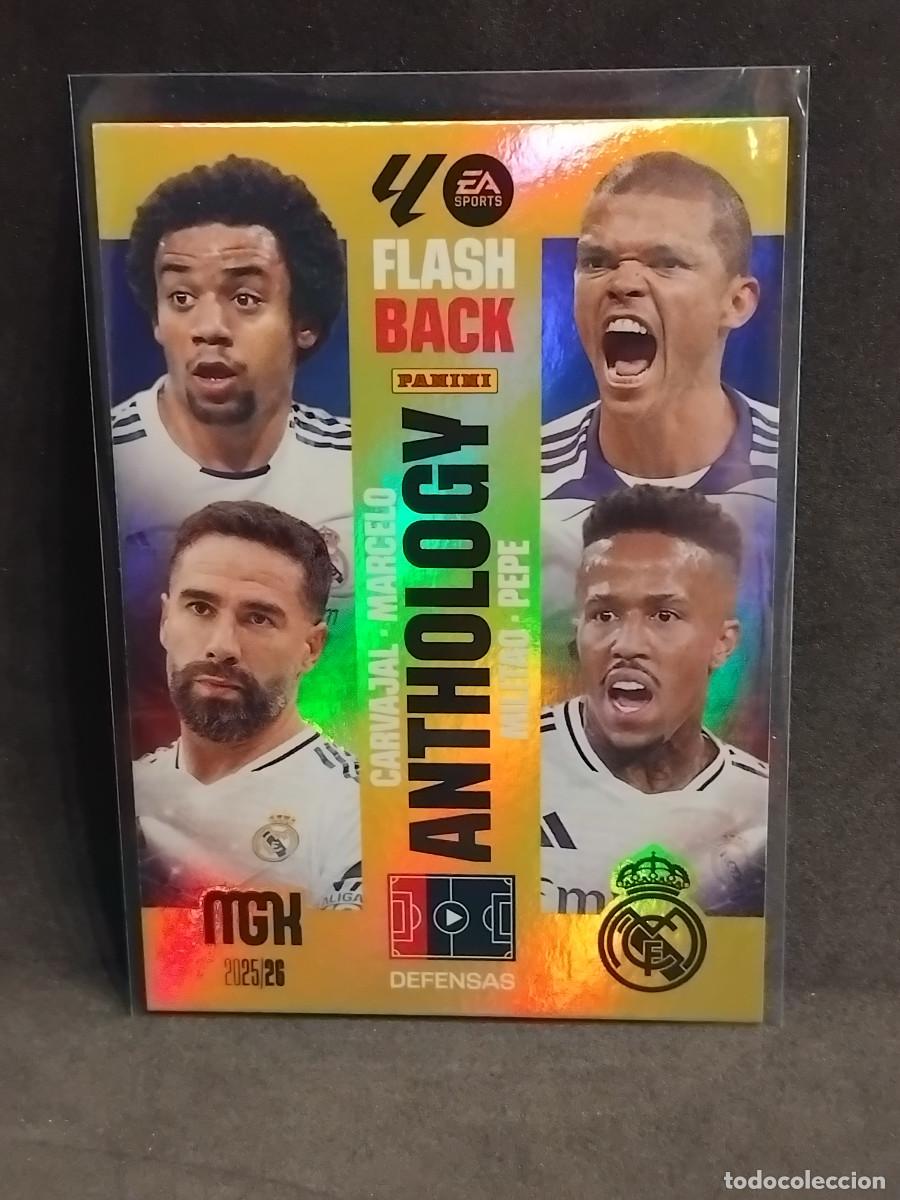 Cromos de f&uacute;tbol: FLASH BACK ANTHOLOGY 437 CARVAJAL MARCELO PEPE MILITAO REAL MADRID MGK MEGACRACKS 2025-26 2025 2026