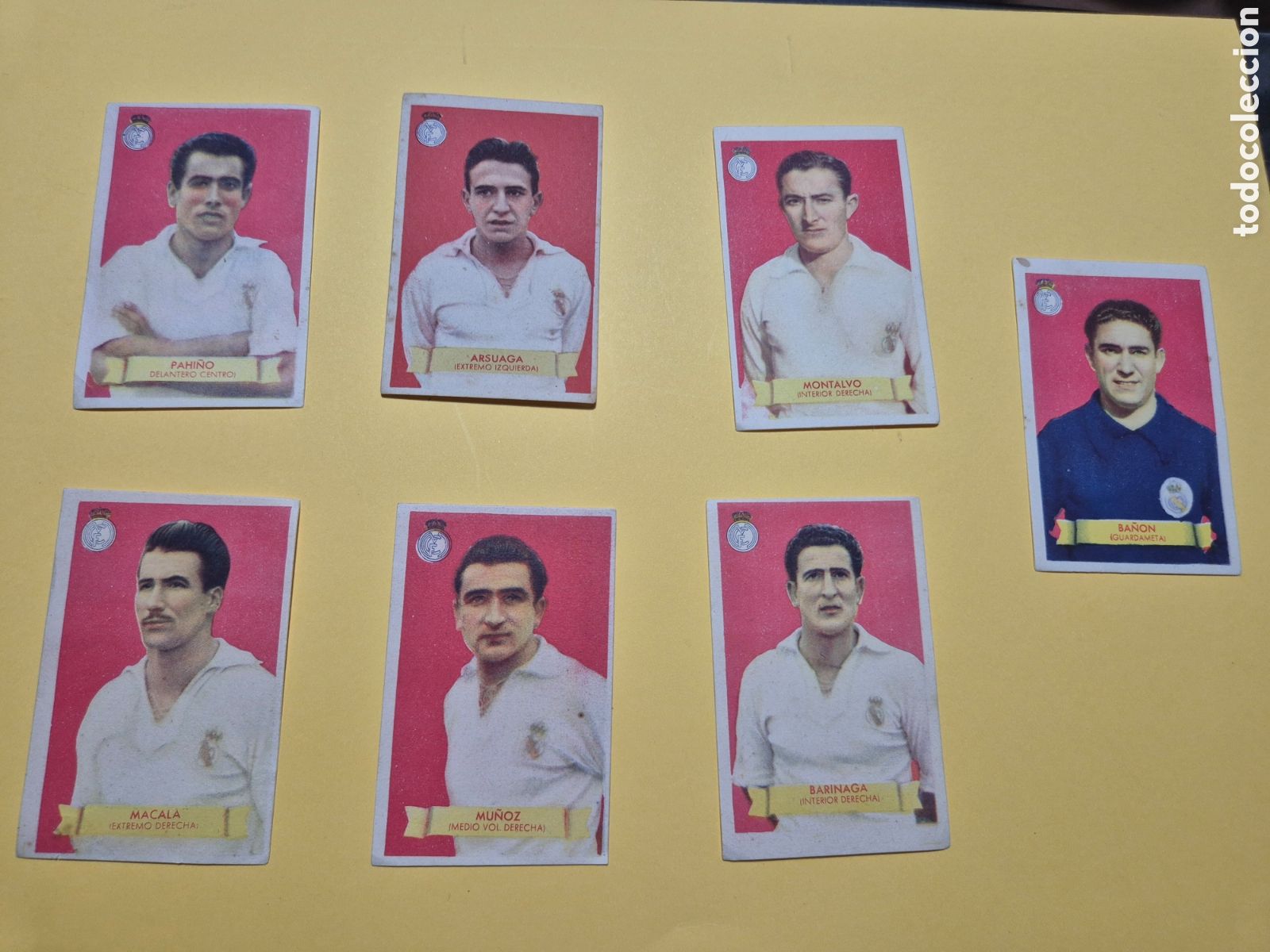 Figurine di Calcio: R MADRID 7 CROMOS PAHI&Ntilde;O ARSUAGA MONTALVO MACALA MU&Ntilde;OZ BARINAGA CAMPEONES 1949 BRUGUERA