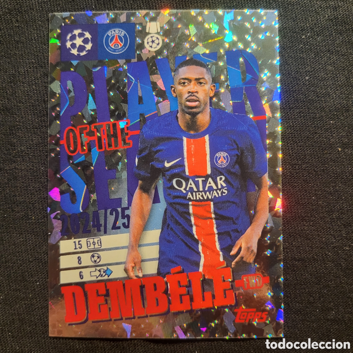 Figurine di Calcio: 14 Dembele Player of The Season [Glitter, Sticker] / Topps UCL Stickers 2025