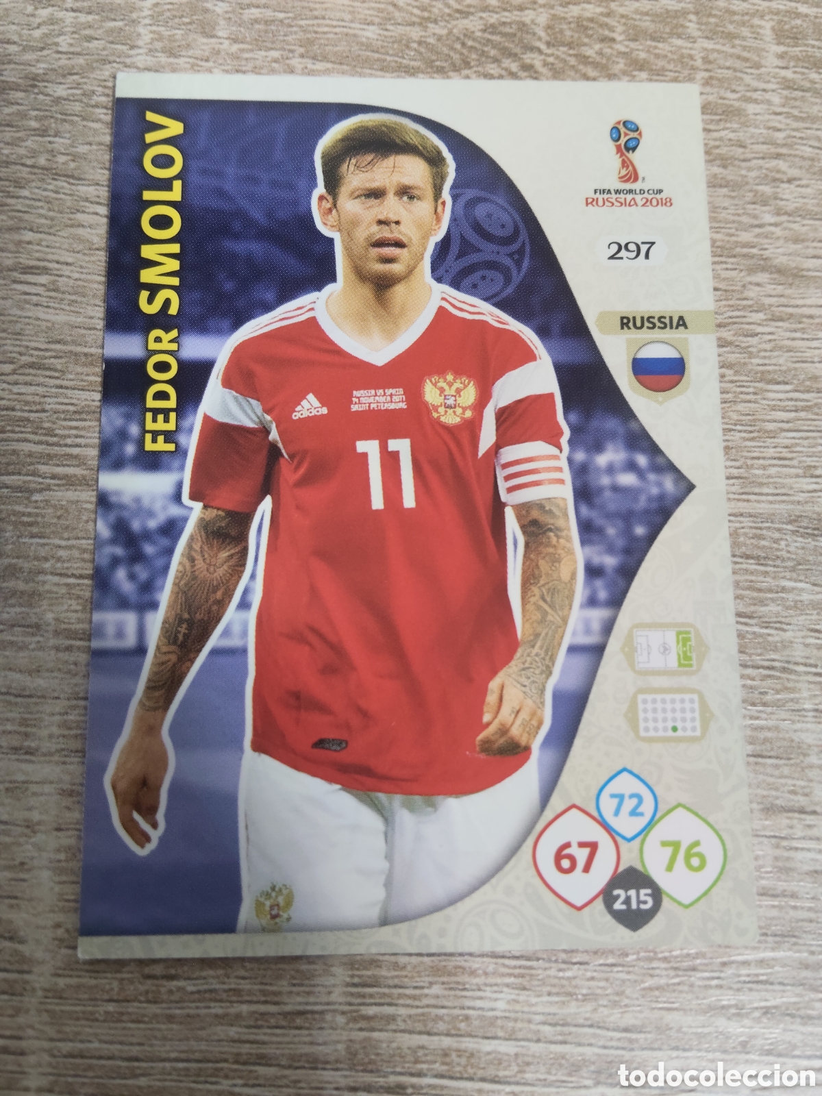 Cromos de f&uacute;tbol: Panini Adrenalyn mundial Rusia 2018 297 Fedor Smolov Rusia