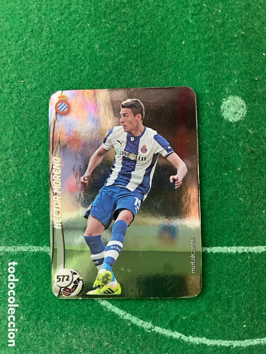 Cromos de f&uacute;tbol: 572 H&Eacute;CTOR MORENO ESPANYOL LAS FICHAS DE LA LIGA 2014 2015 MUNDICROMO TOP 5 METALCARDS LISO