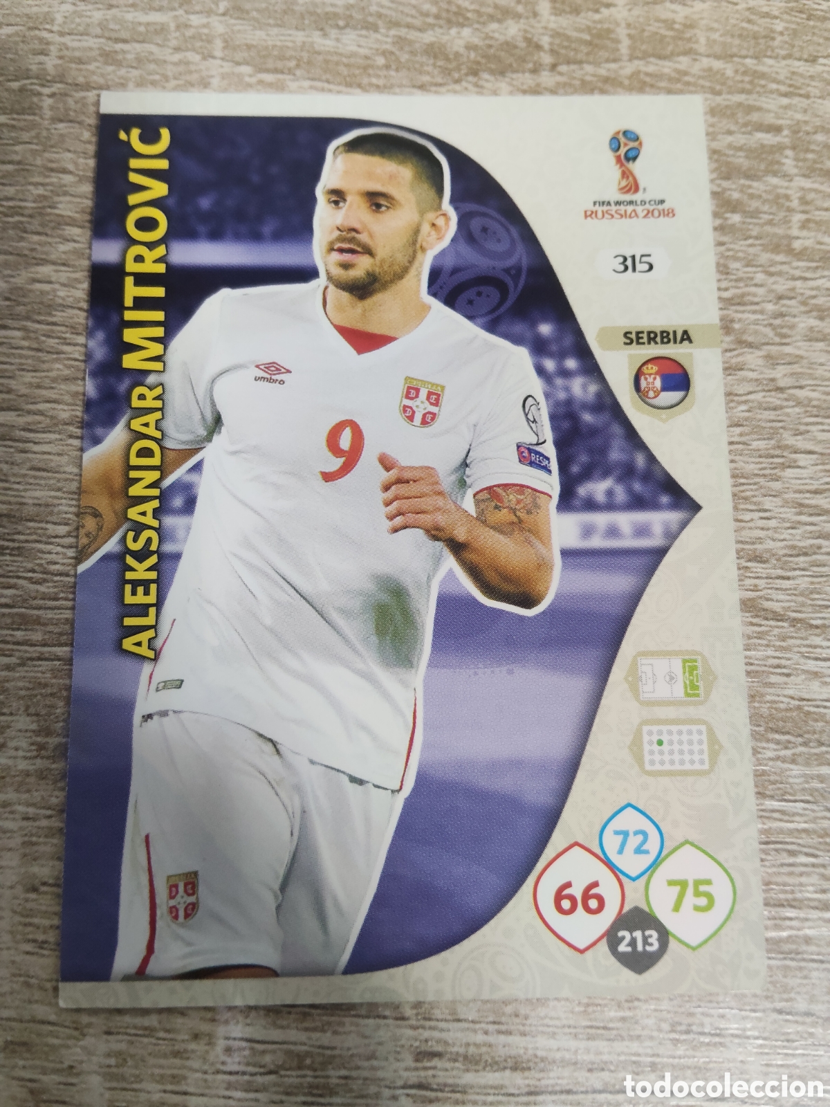 Cromos de f&uacute;tbol: Panini Adrenalyn mundial Rusia 2018 315 Aleksandar Mitrovic Serbia
