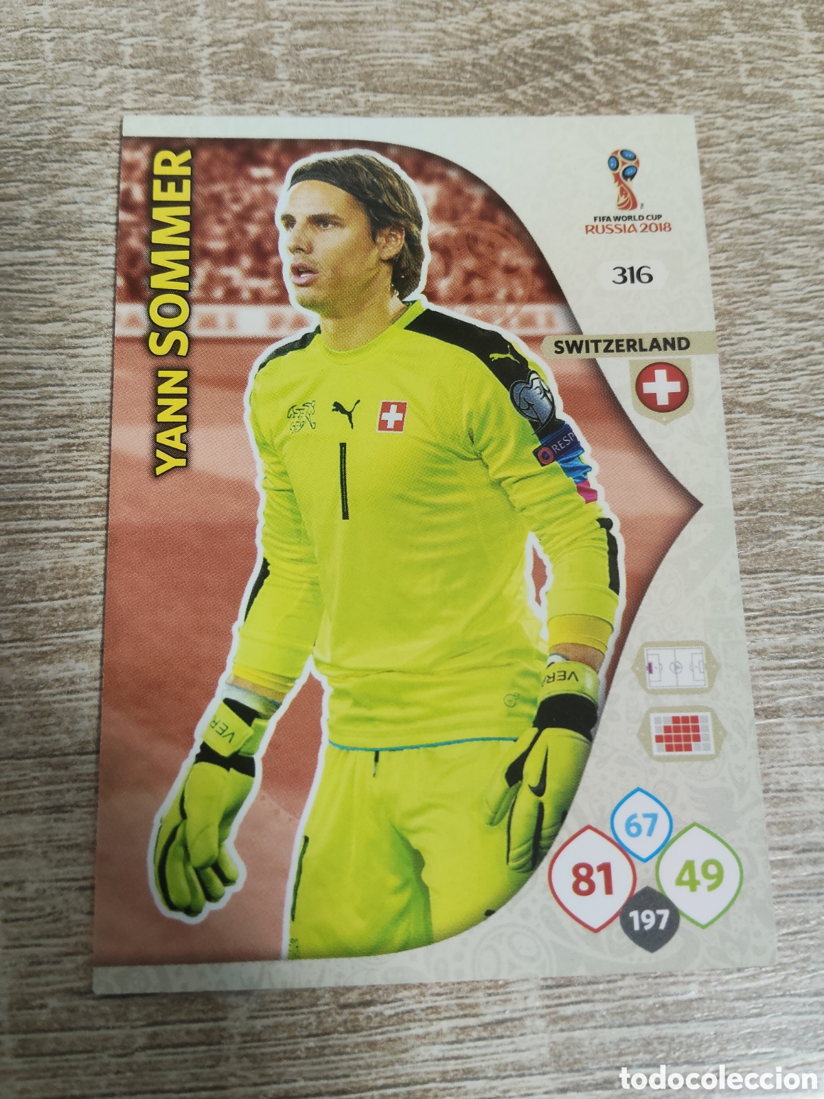 Cromos de f&uacute;tbol: Panini Adrenalyn mundial Rusia 2018 316 Yann Sommer Suiza