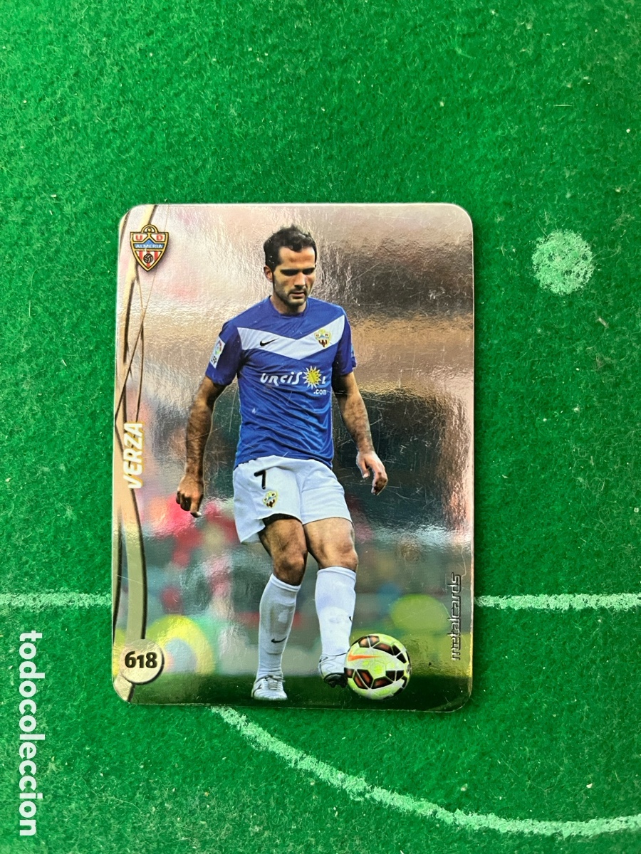 Cromos de f&uacute;tbol: 618 VERZA ALMER&Iacute;A LAS FICHAS DE LA LIGA 2014 2015 MUNDICROMO TOP 10 METALCARDS LISO