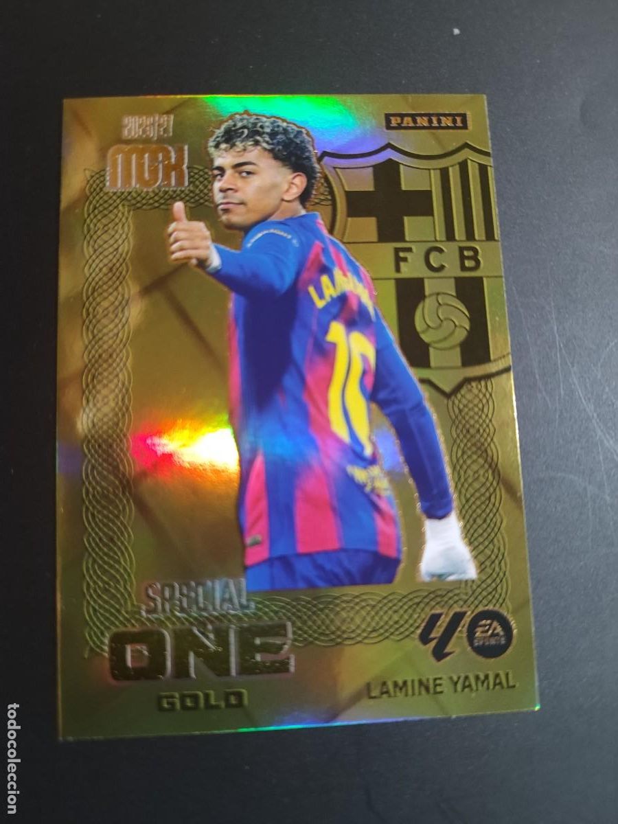 Cromos de f&uacute;tbol: MEGACRACKS 26/27 CARD SPECIAL ONE GOLD LAMINE YAMAL FC BARCELONA # PANINI